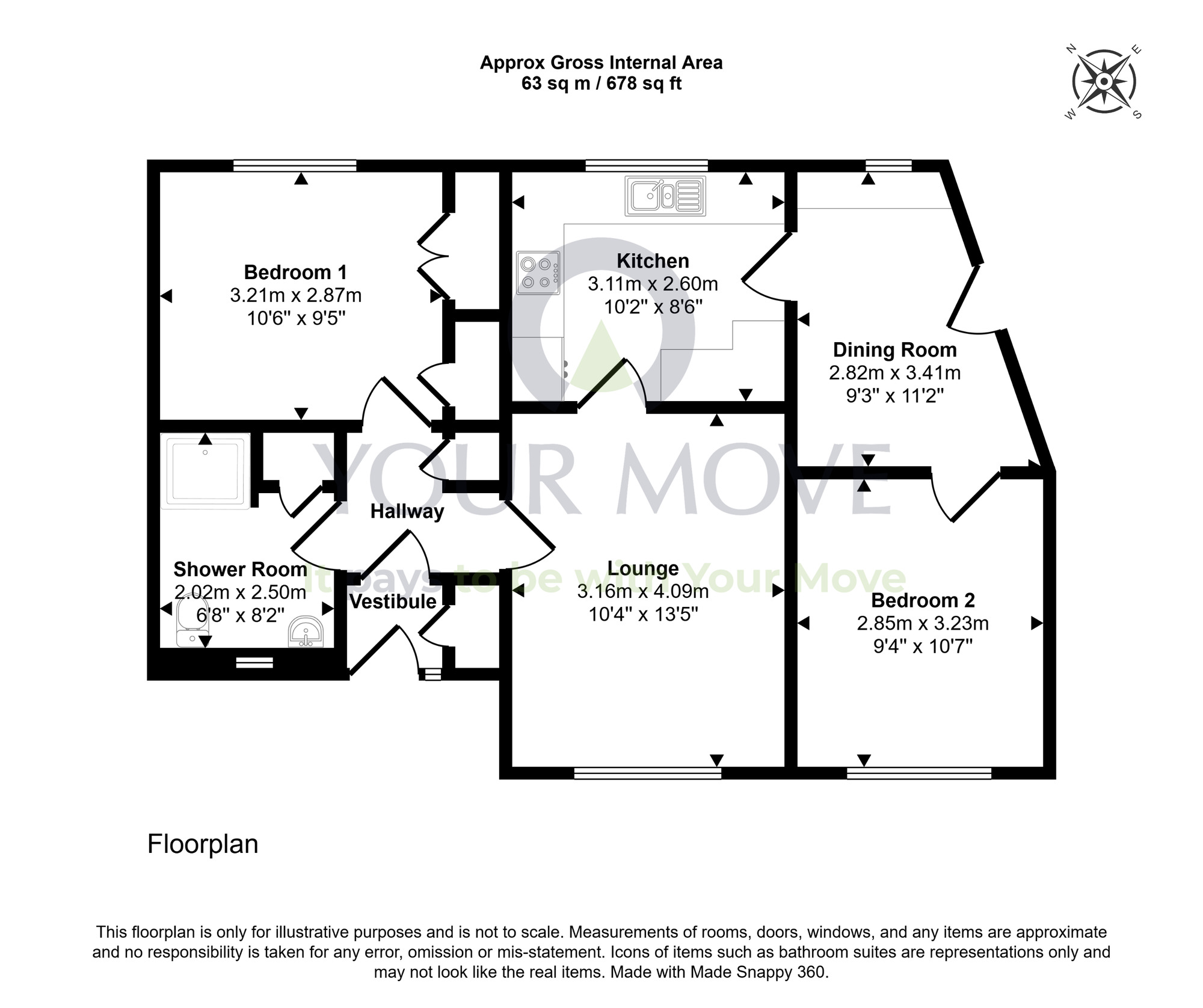 Floorplan of 2 bedroom Semi Detached Bungalow for sale, Bremner Drive, Elgin, Moray, IV30