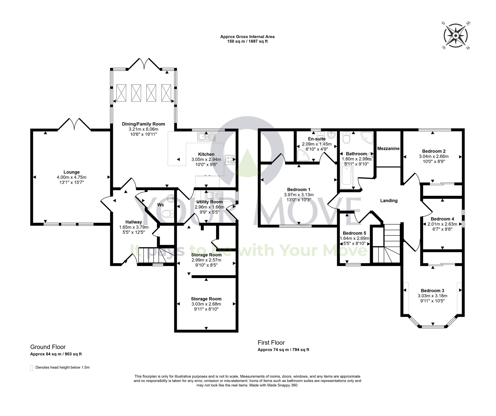 Floorplan of 5 bedroom Detached House for sale, Birnie Drive, Elgin, Moray, IV30