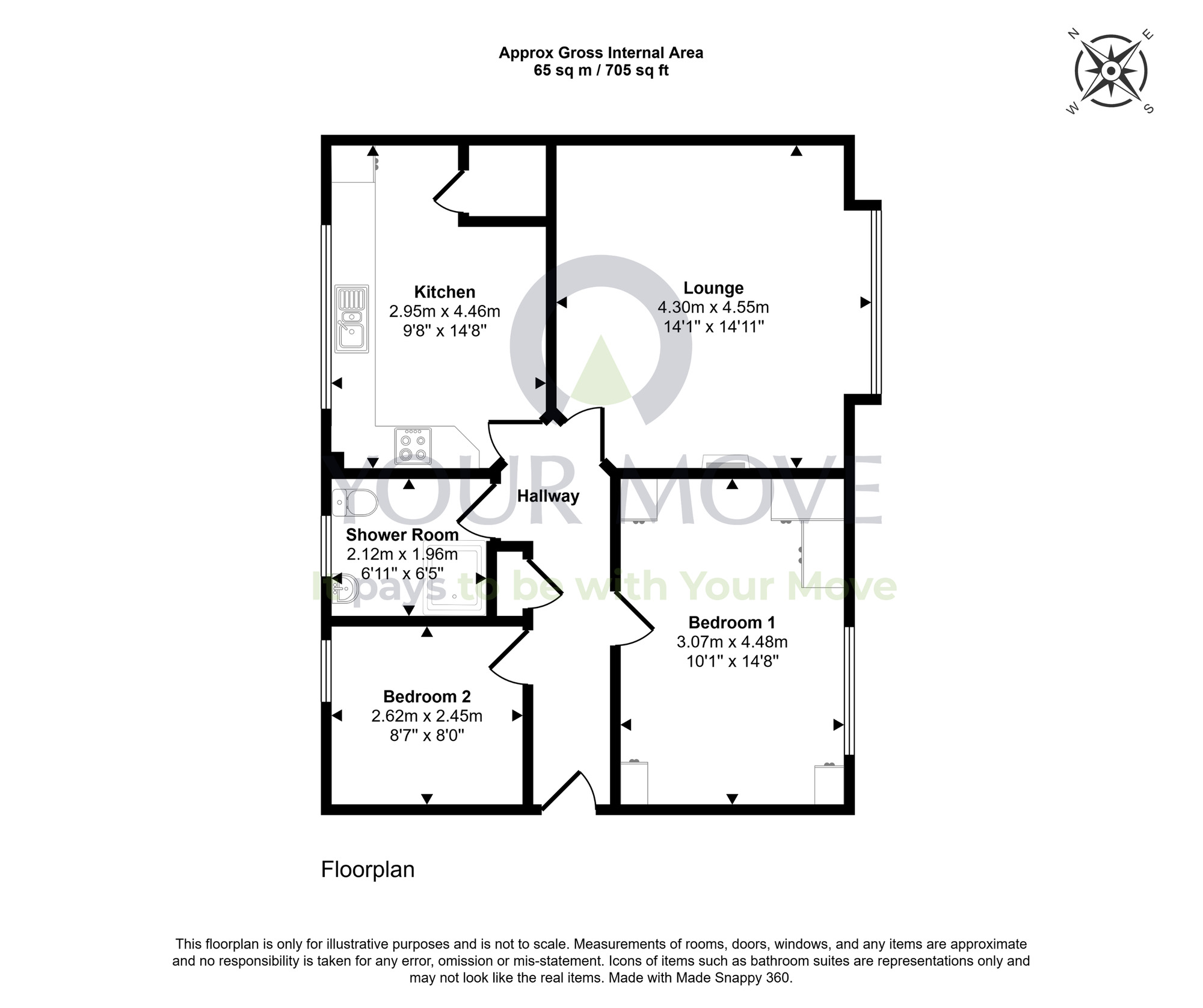 Floorplan of 2 bedroom Flat for sale, South View Road, Elgin, Moray, IV30