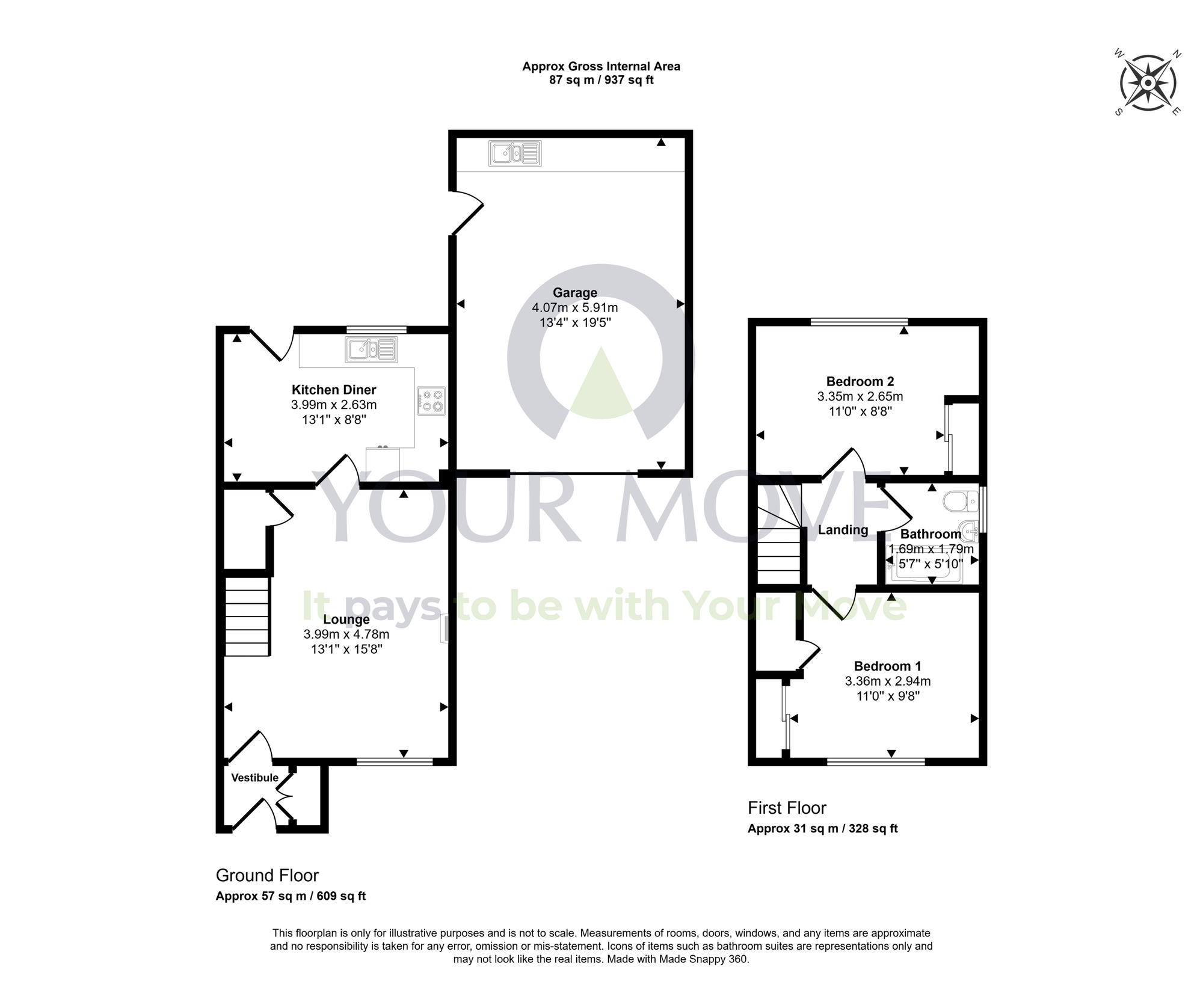 Floorplan of 2 bedroom Semi Detached House for sale, Brechan Rig, Elgin, Moray, IV30