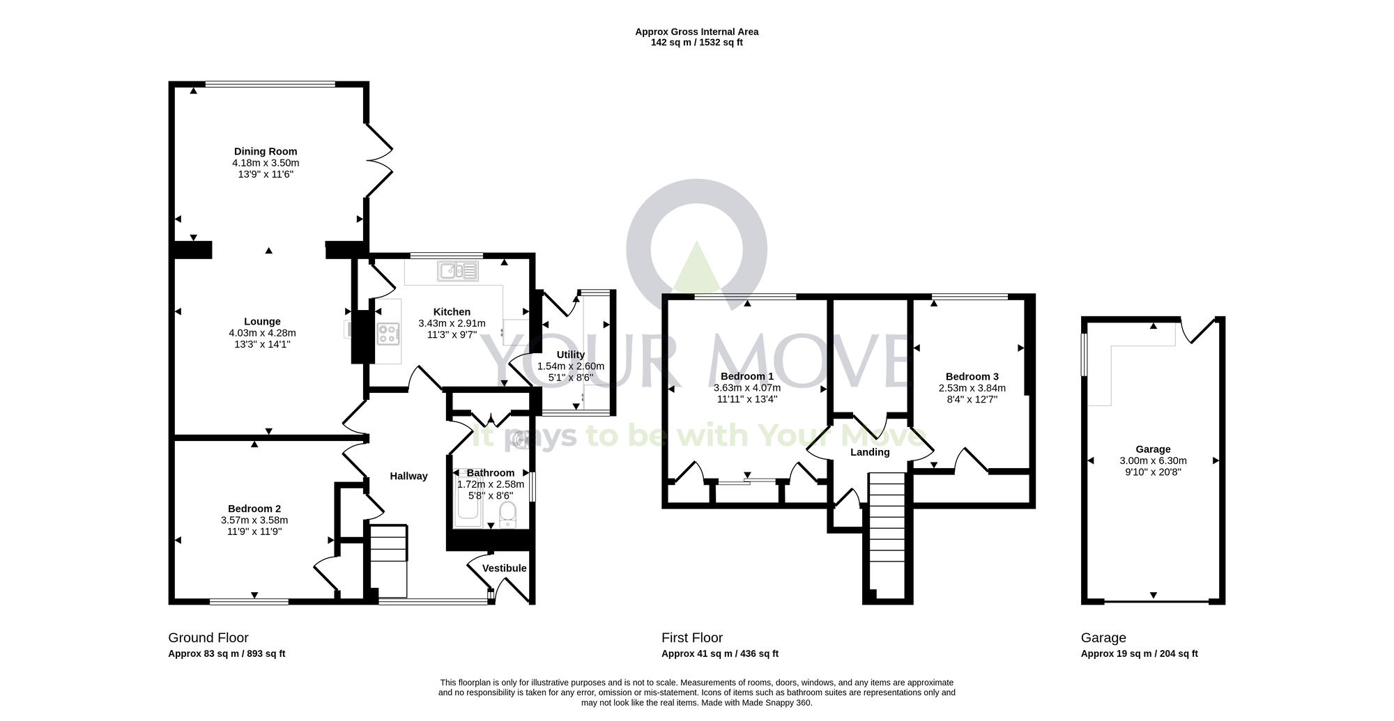 Floorplan of 3 bedroom Semi Detached House for sale, Land Street, Elgin, Moray, IV30