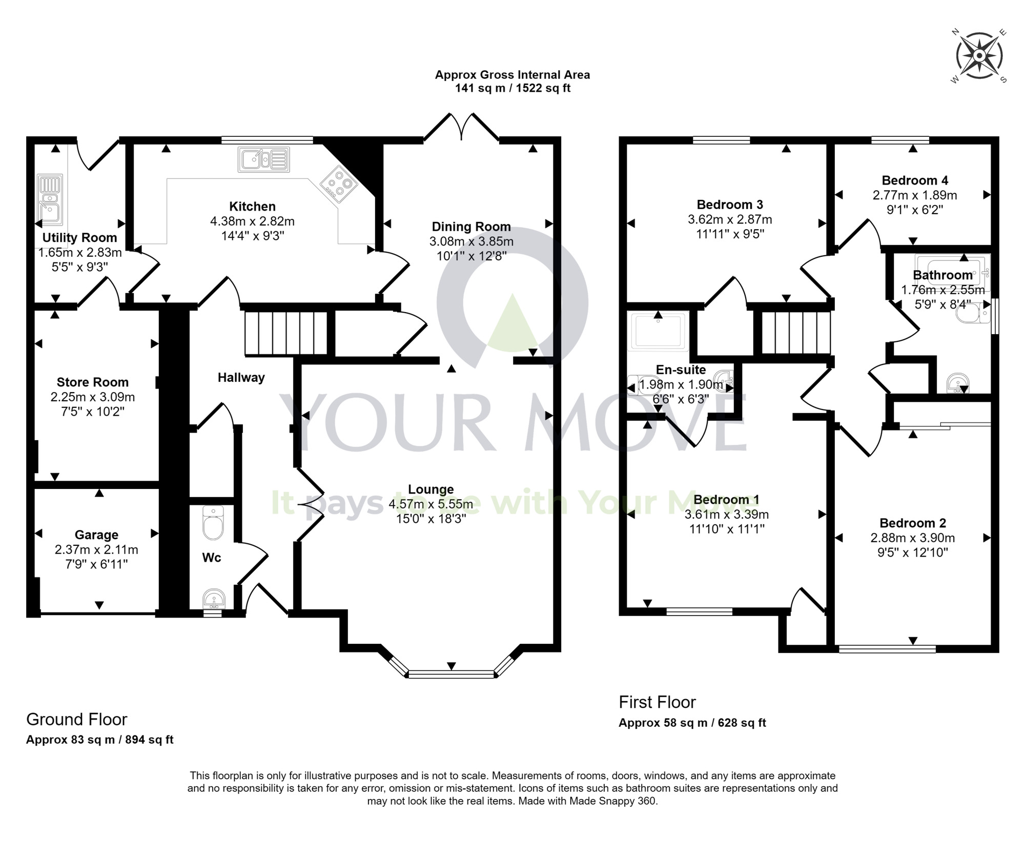 Floorplan of 4 bedroom Detached House for sale, Linkwood Drive, Elgin, Moray, IV30