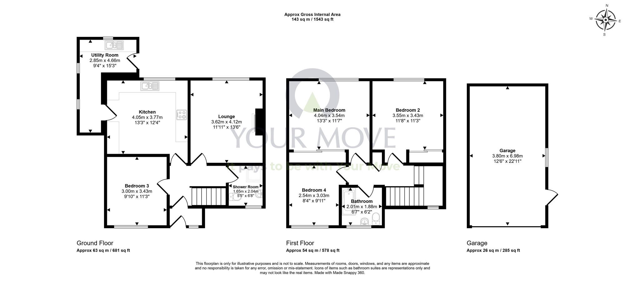 Floorplan of 4 bedroom Semi Detached House for sale, Duffus Road, Elgin, Moray, IV30