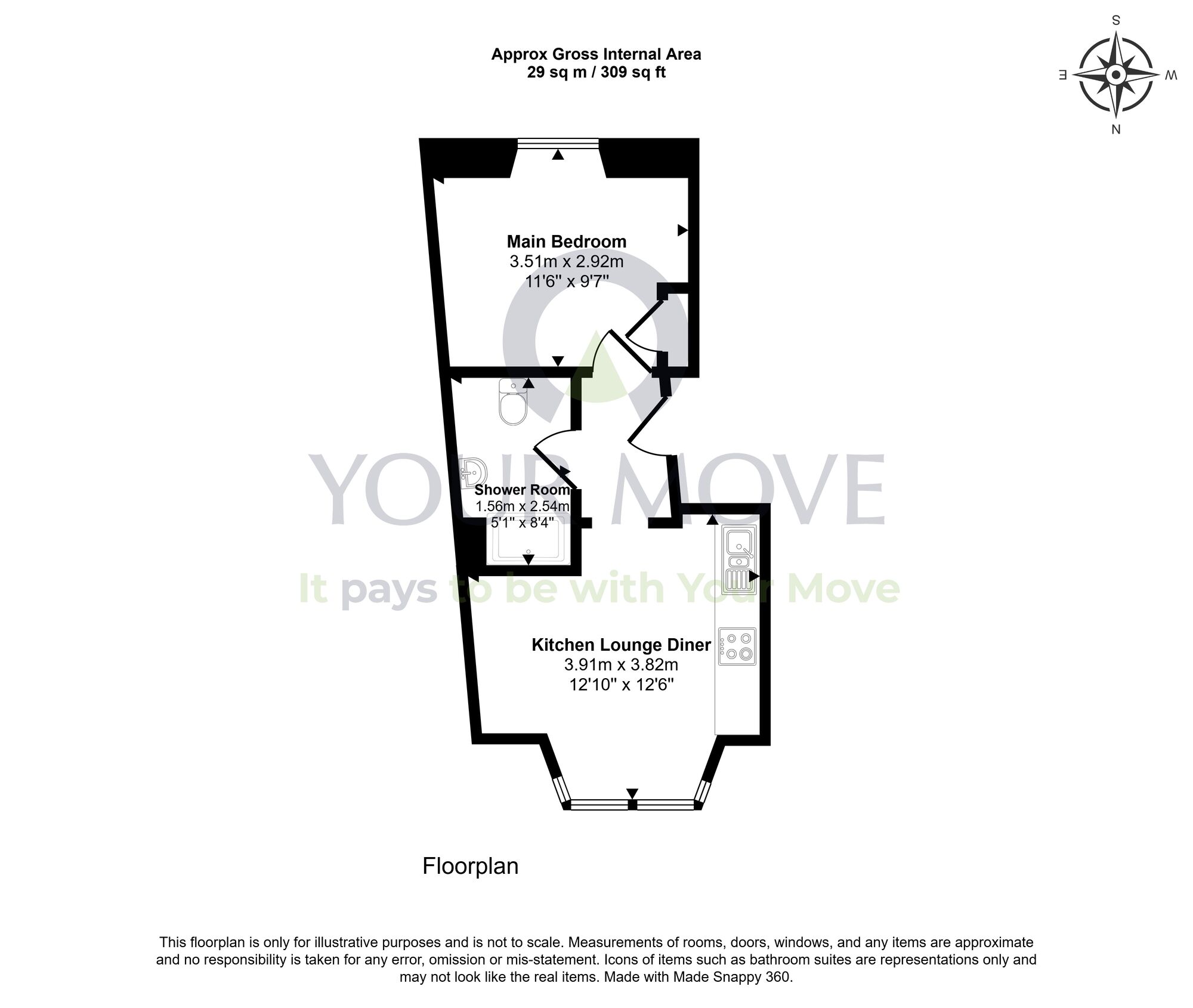 Floorplan of 1 bedroom Flat for sale, High Street, Elgin, Moray, IV30