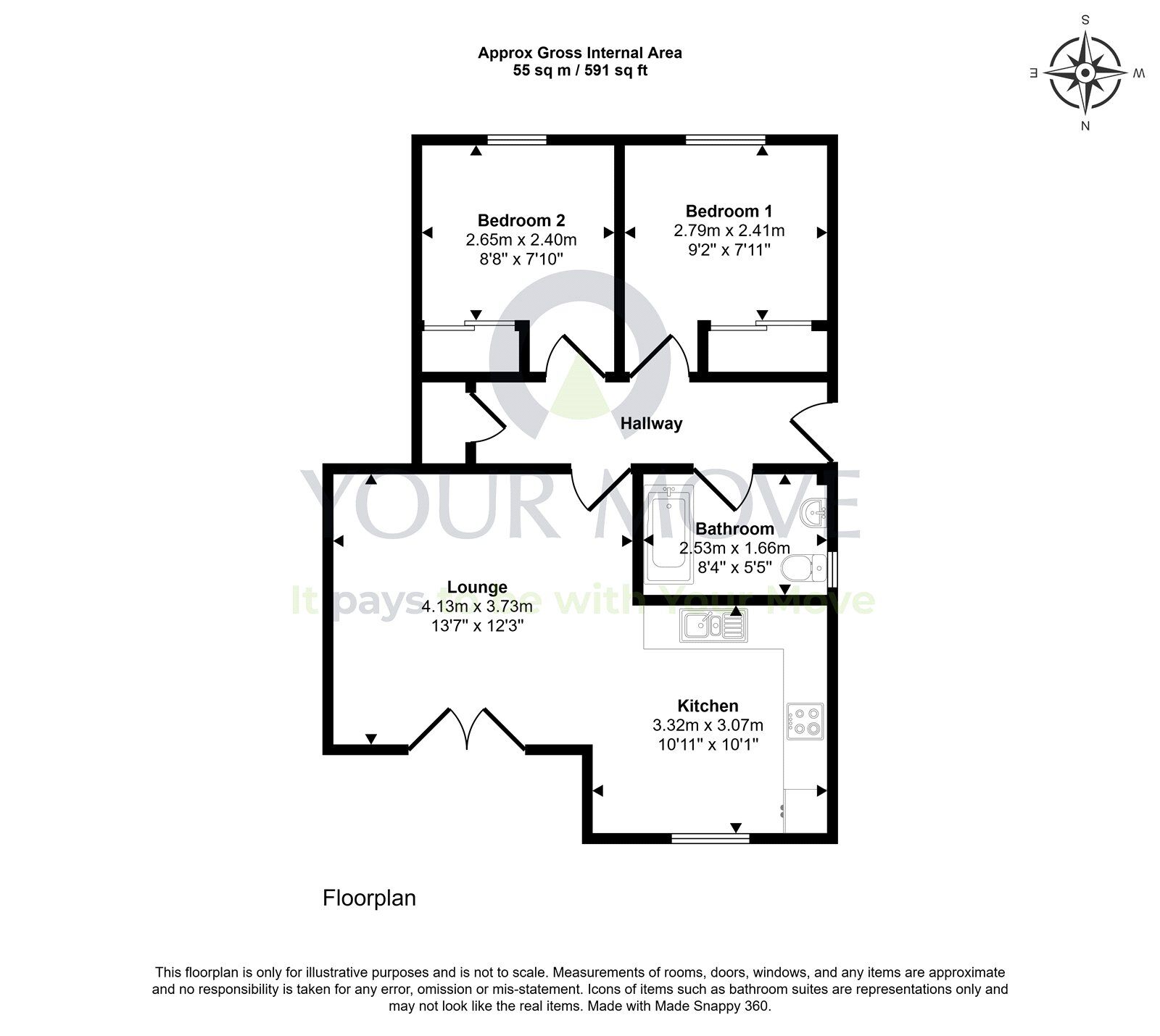 Floorplan of 2 bedroom Flat for sale, Glamis Place, Elgin, Moray, IV30