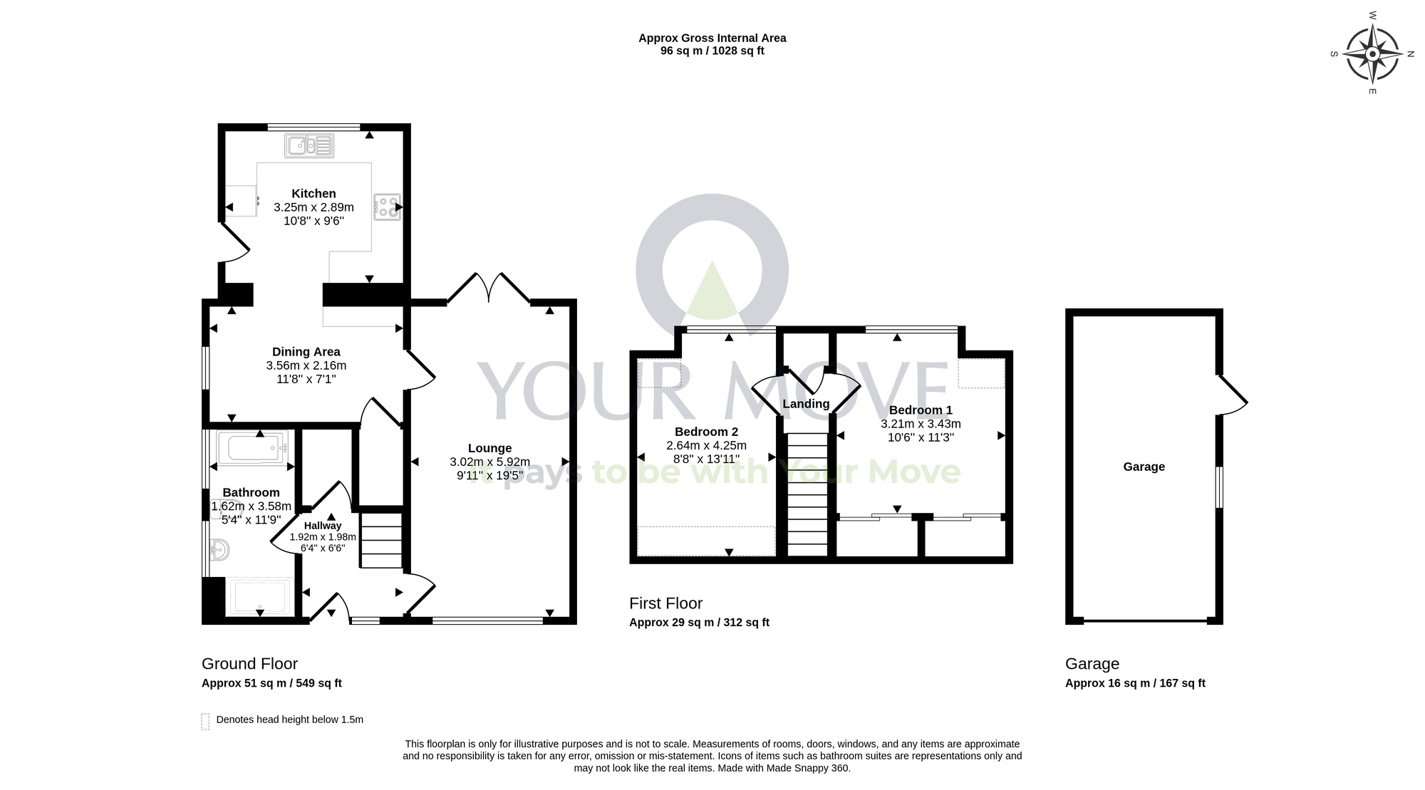 Floorplan of 2 bedroom Semi Detached House for sale, Golf View Crescent, New Elgin, Moray, IV30