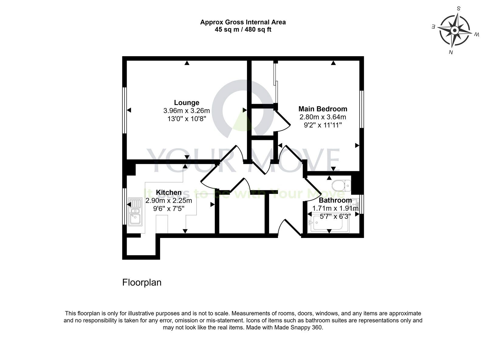 Floorplan of 1 bedroom Flat for sale, Masonic Close, Moray, IV30