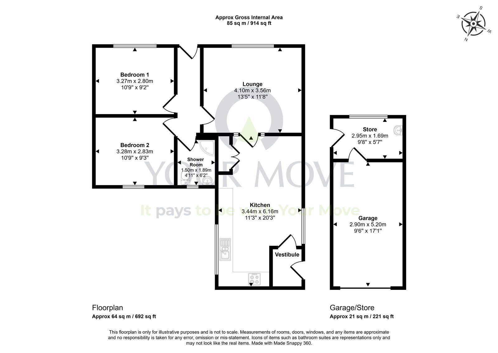Floorplan of 2 bedroom Detached Bungalow for sale, Farquhar Street, Hopeman, Moray, IV30