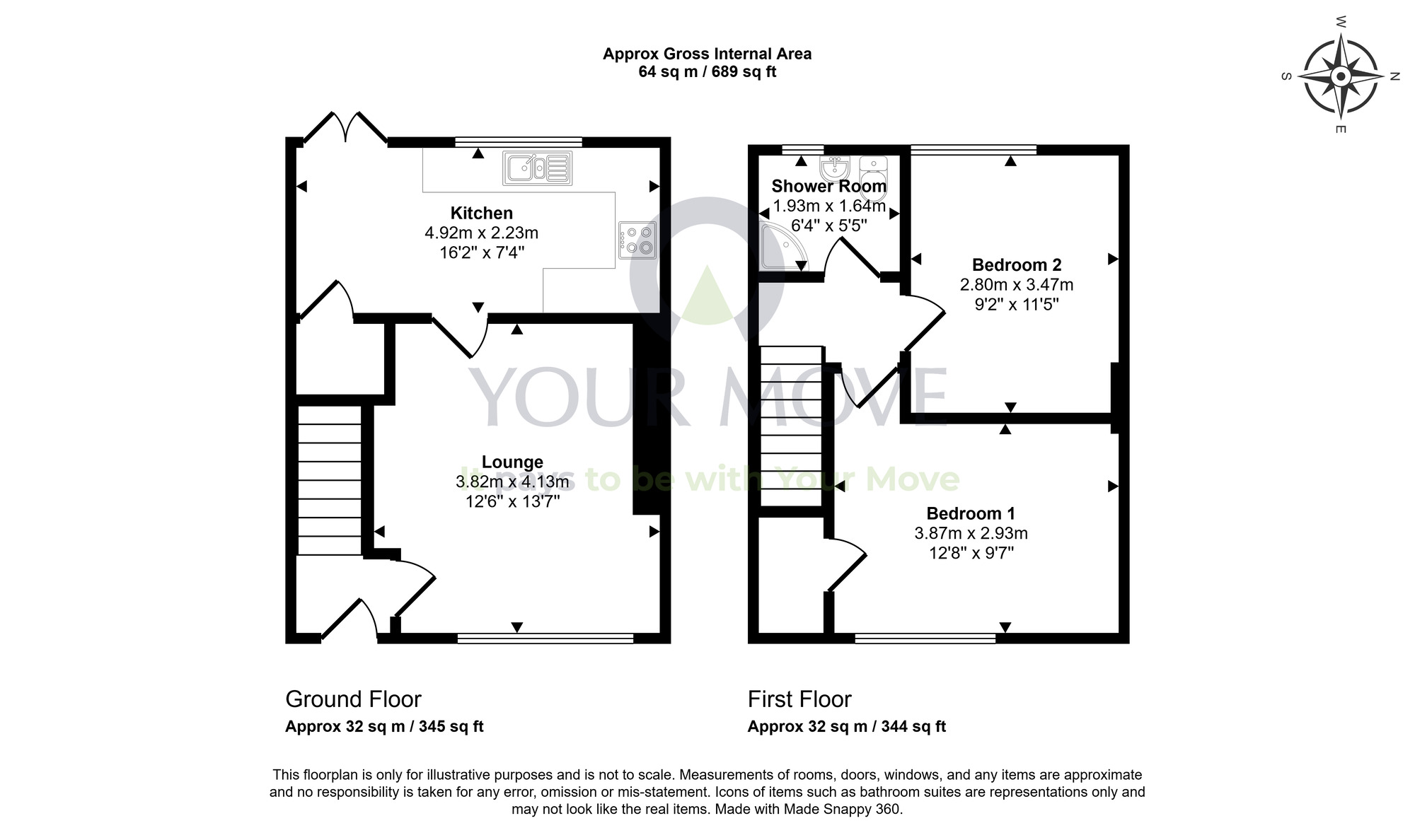 Floorplan of 2 bedroom Mid Terrace House for sale, Muirfield Road, Elgin, Moray, IV30