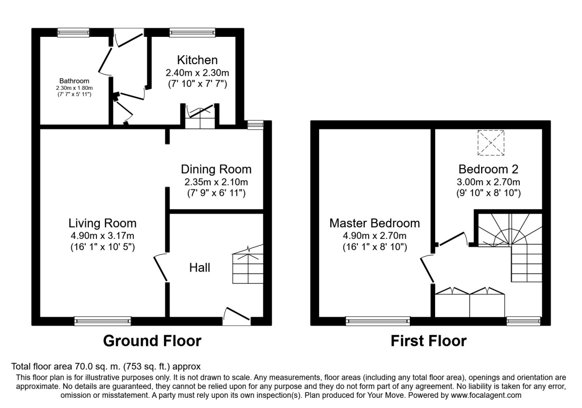 Floorplan of 2 bedroom End Terrace House to rent, Gordon Street, Buckie, Moray, AB56