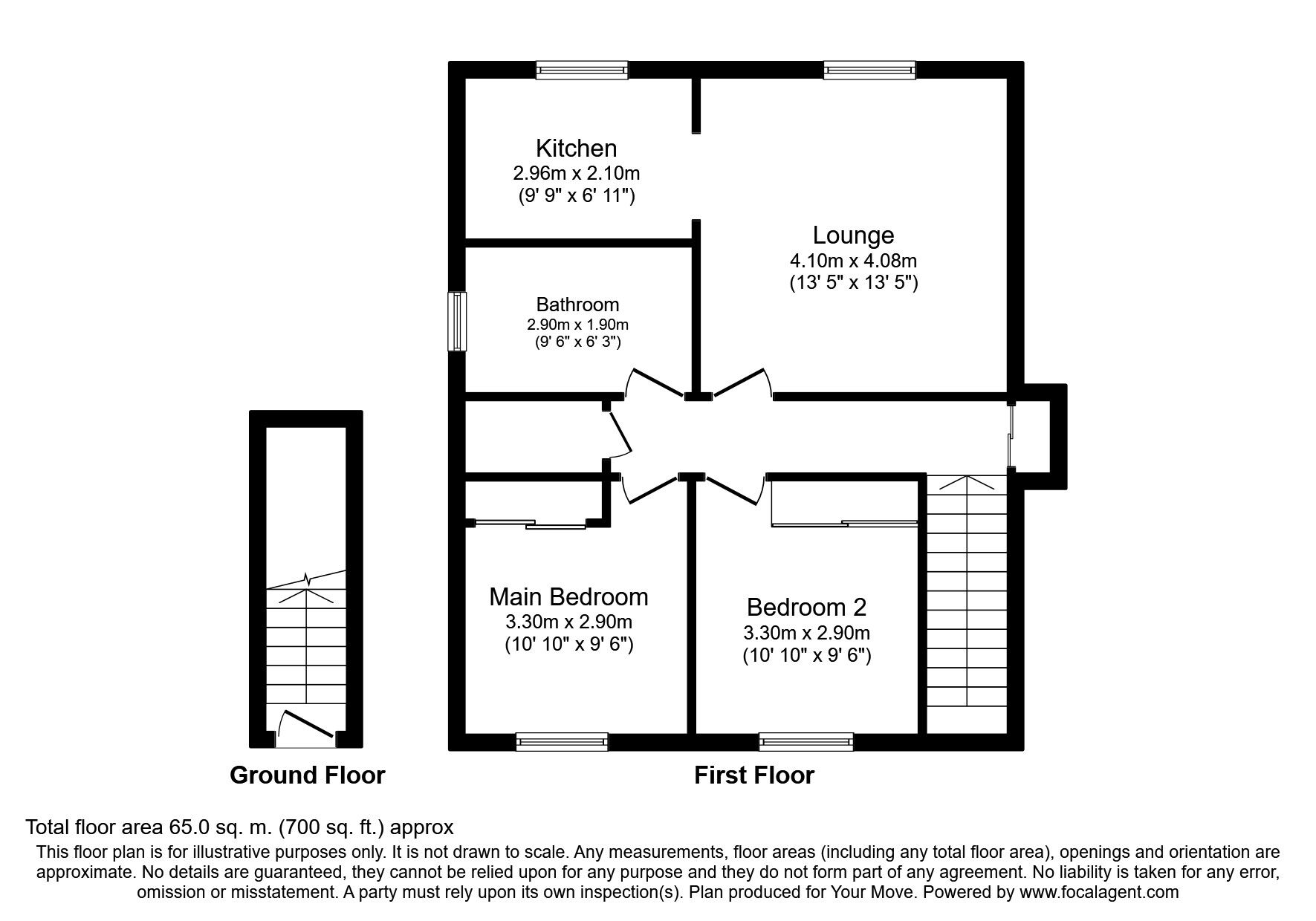 Floorplan of 2 bedroom Flat to rent, Calcots Crescent, Elgin, Morayshire, IV30