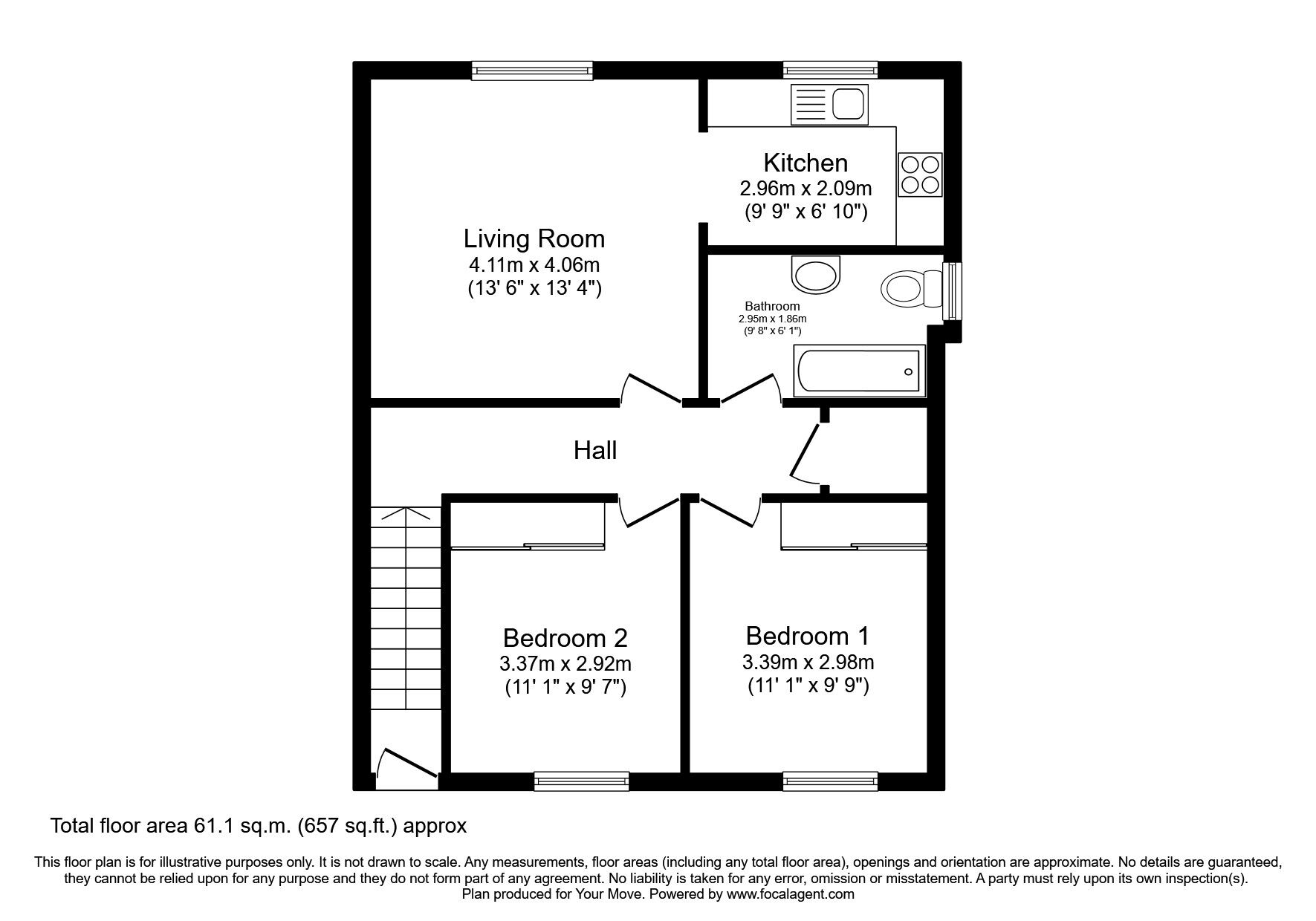 Floorplan of 2 bedroom  Flat to rent, Bain Road, Elgin, Morayshire, IV30