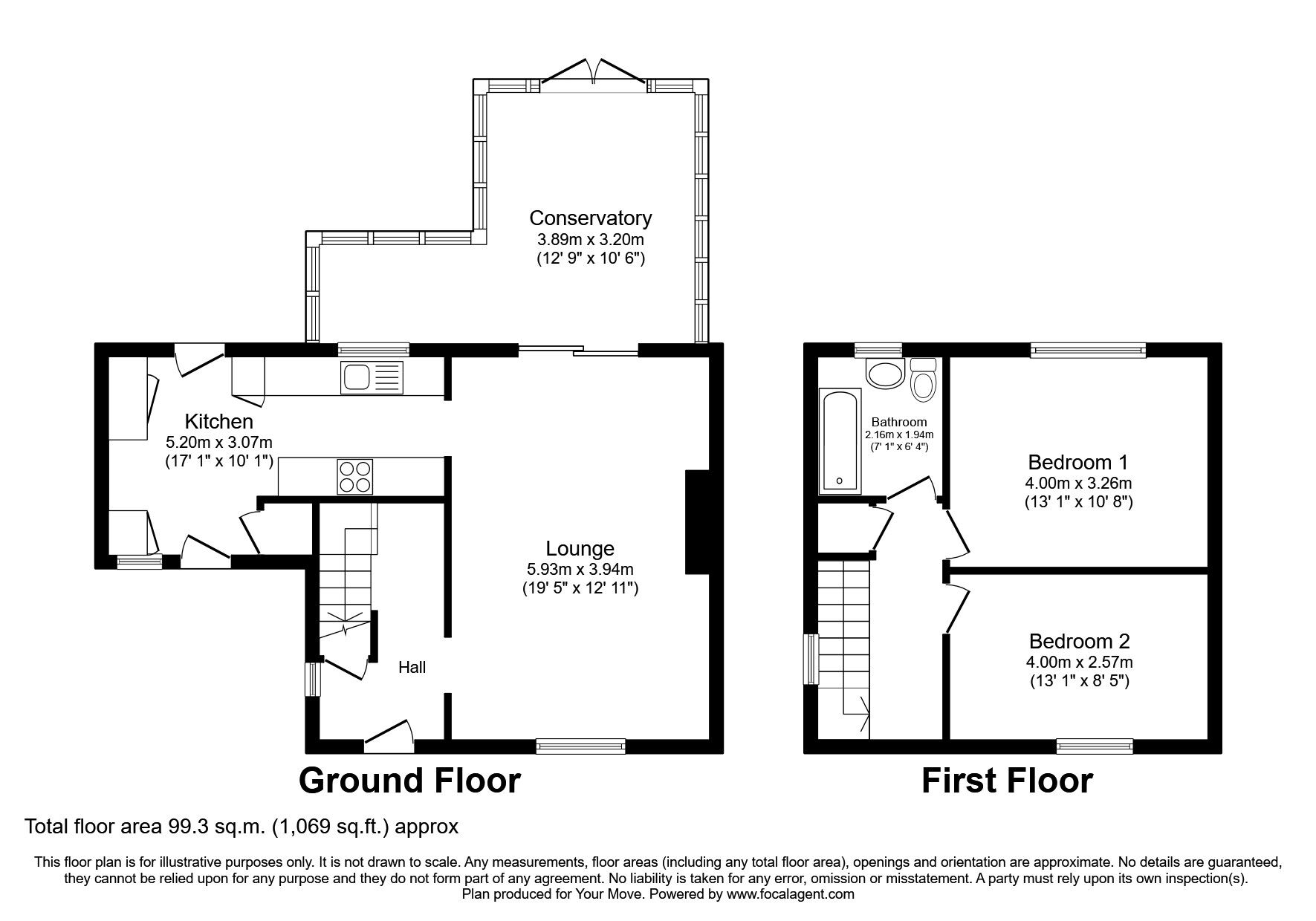 Floorplan of 2 bedroom Mid Terrace House to rent, Milverton Way, London, SE9
