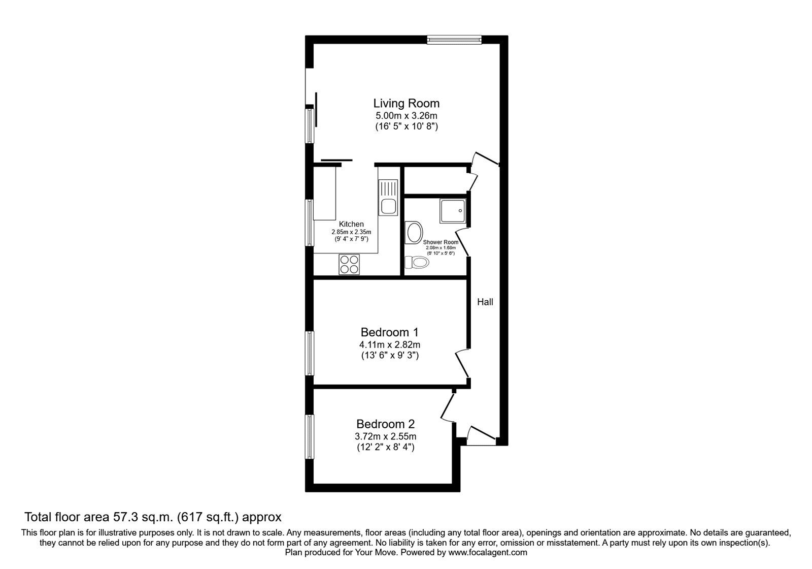 Floorplan of 2 bedroom Flat to rent, Marlowe Gardens, London, SE9