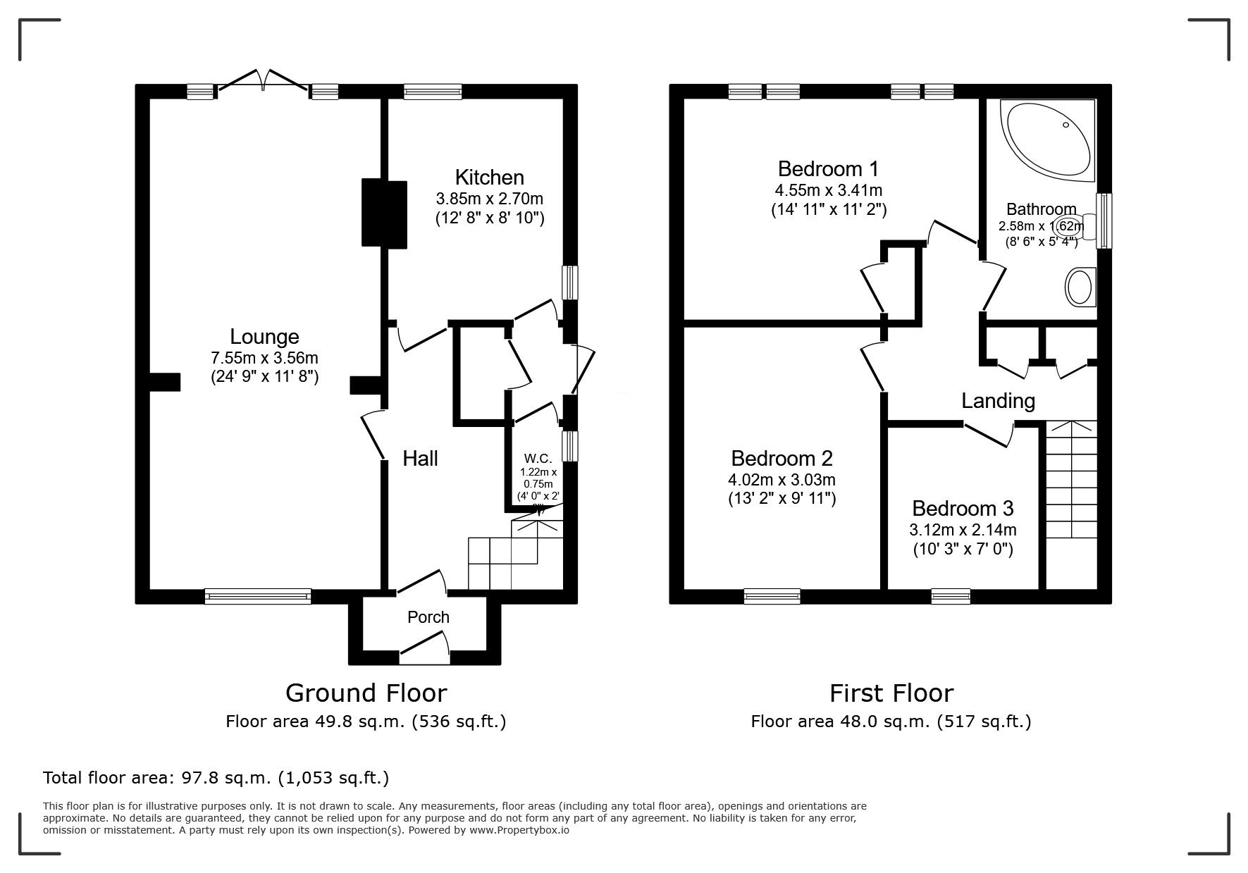 Floorplan of 3 bedroom Semi Detached House for sale, Restons Crescent, London, SE9
