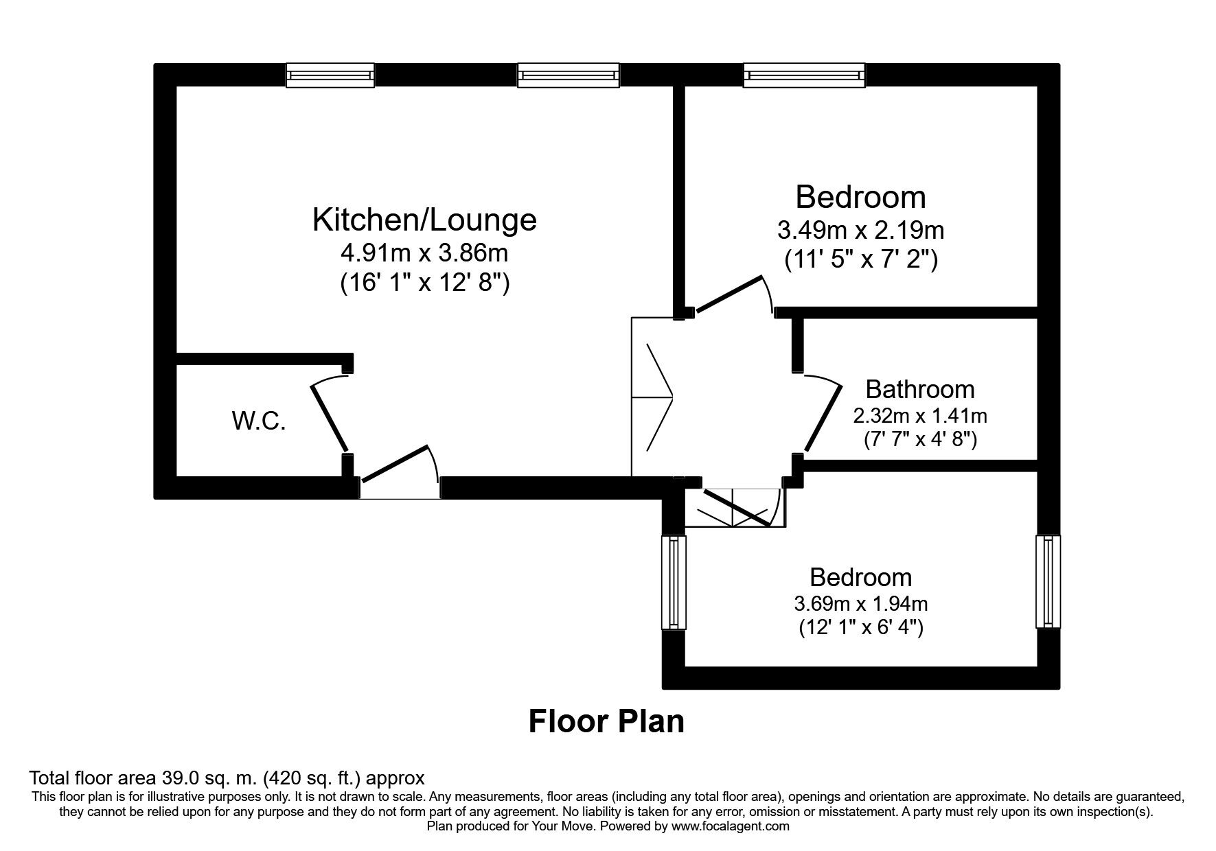 Floorplan of 2 bedroom  Flat to rent, Eltham High Street, London, SE9