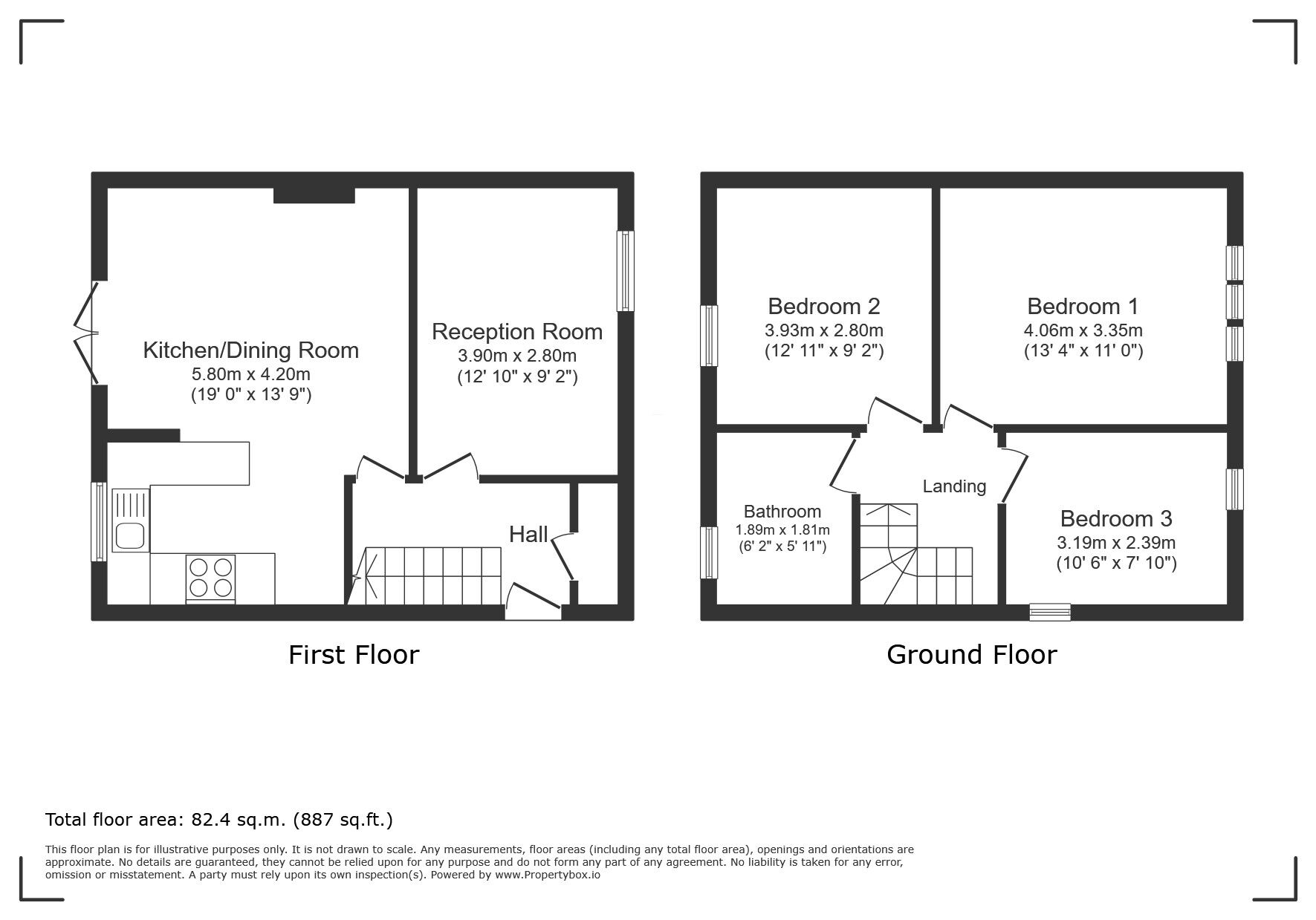 Floorplan of 3 bedroom End Terrace House for sale, Dunkery Road, London, SE9