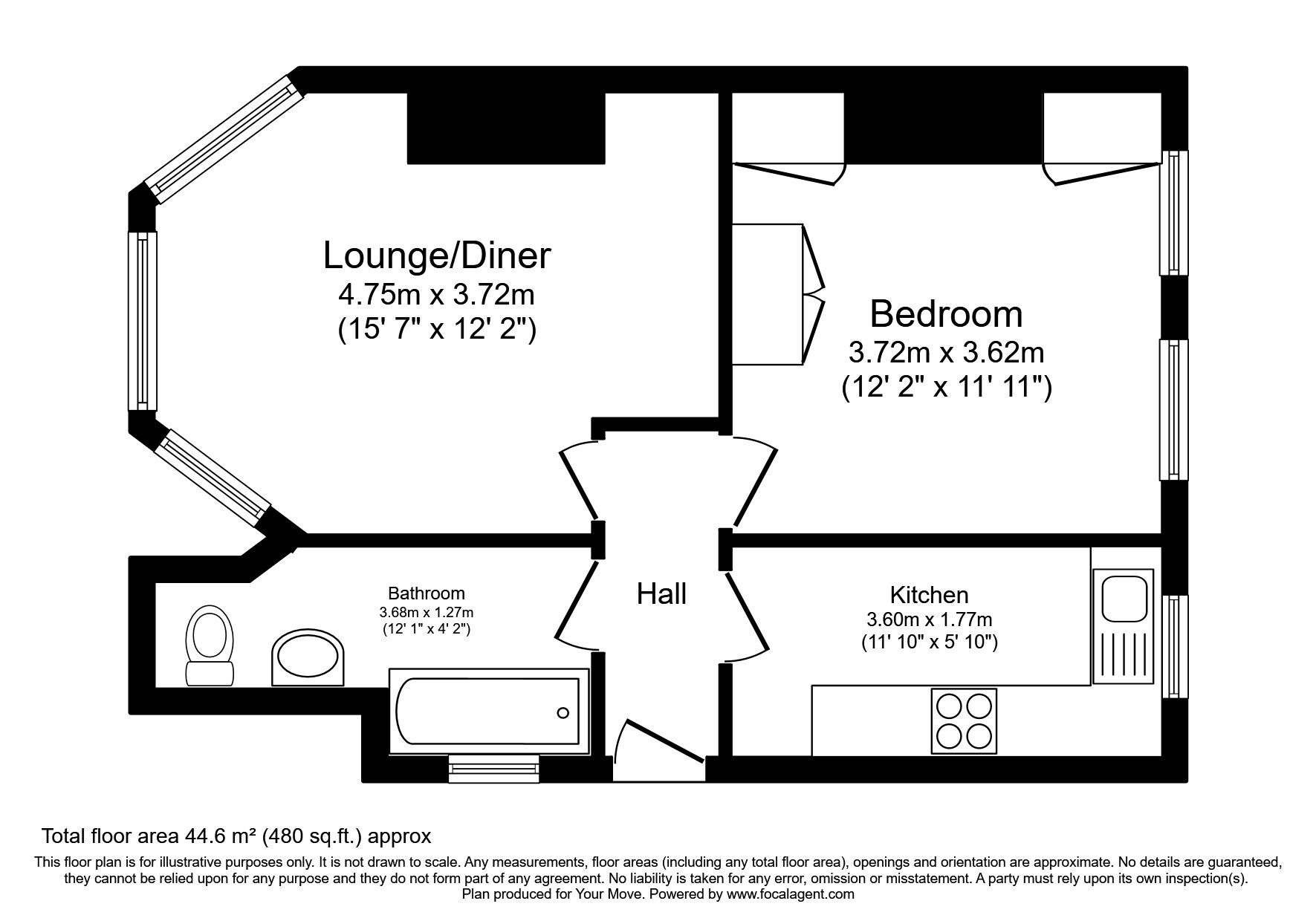 Floorplan of 1 bedroom  Flat to rent, Footscray Road, London, SE9
