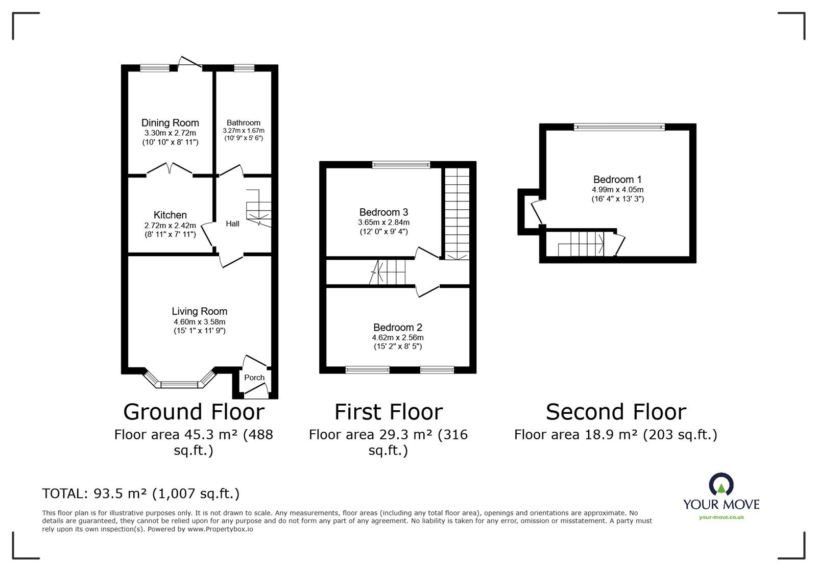 Floorplan of 3 bedroom Mid Terrace House for sale, Chilham Road, London, SE9