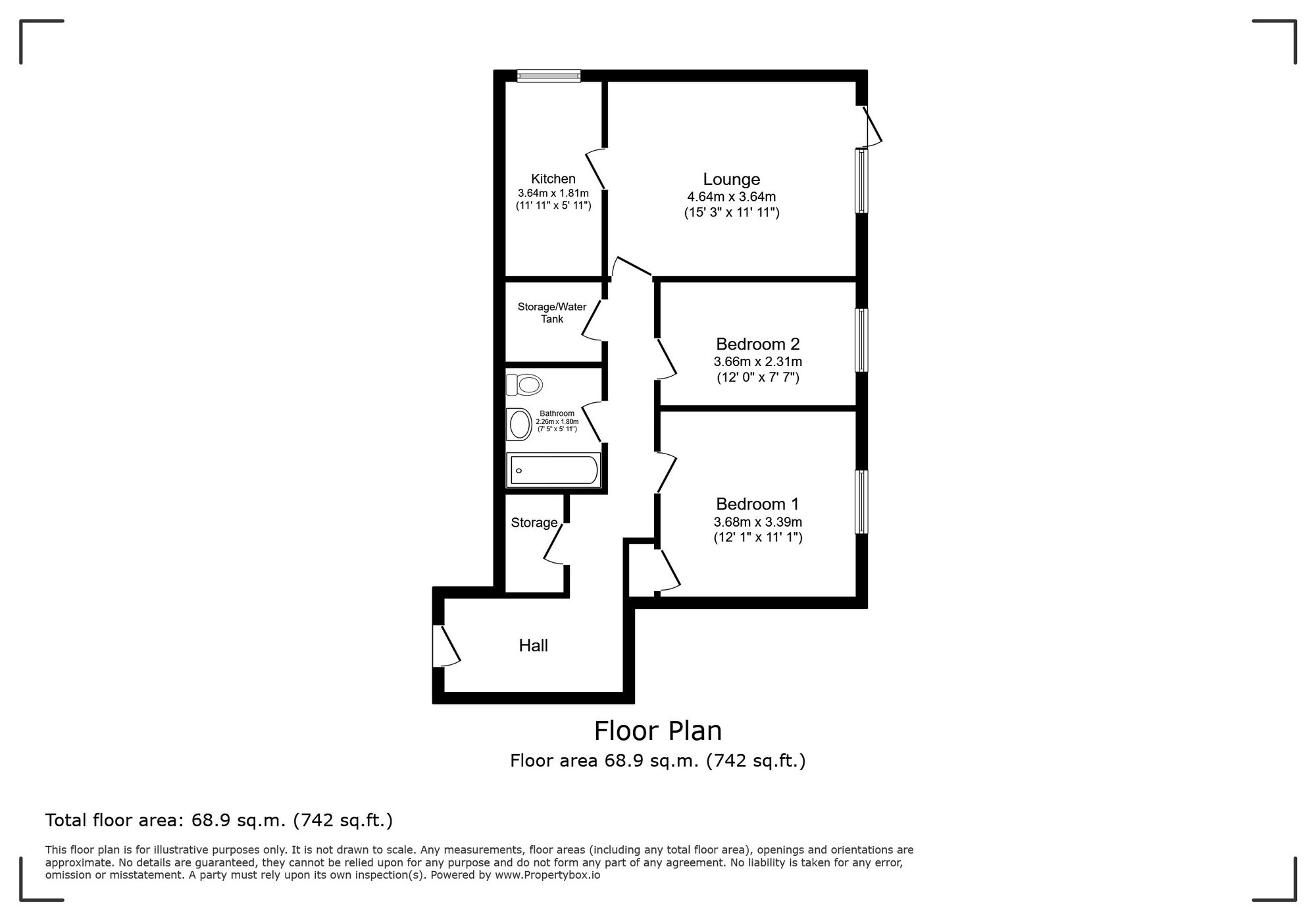 Floorplan of 2 bedroom  Flat for sale, Friars Mews, London, SE9