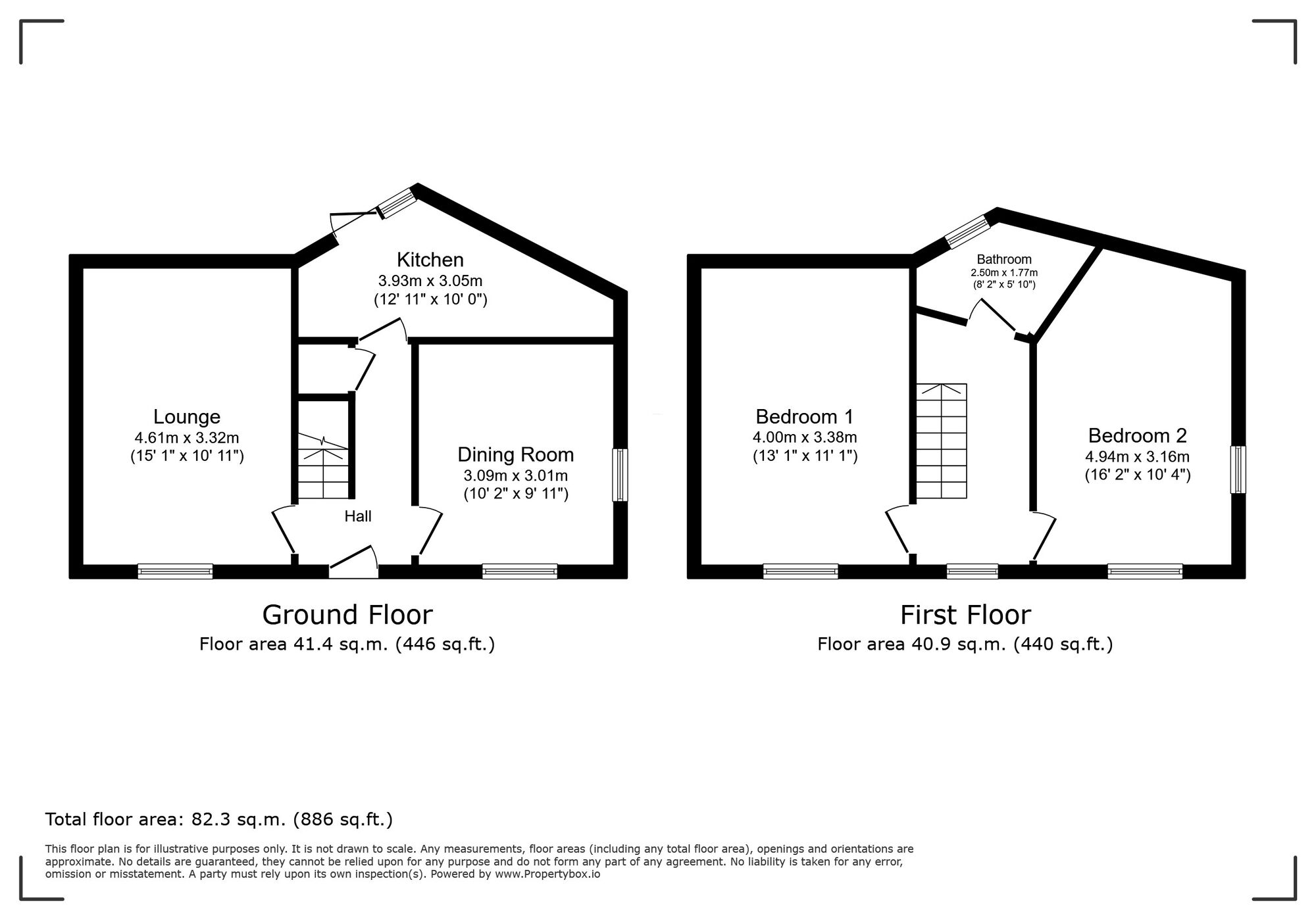 Floorplan of 2 bedroom Mid Terrace House for sale, Langbrook Road, London, SE3