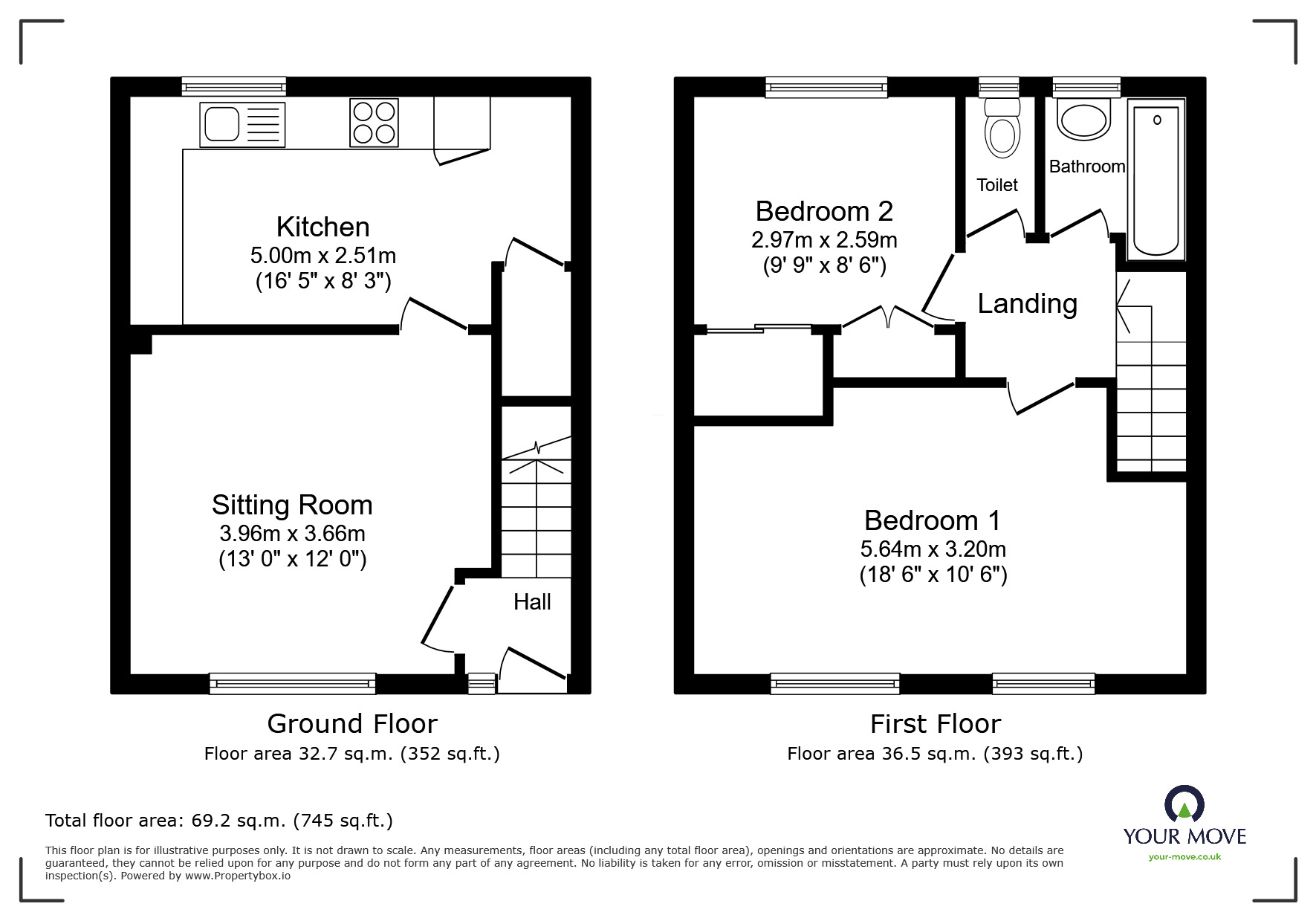 Floorplan of 2 bedroom Mid Terrace House for sale, Alderwood Road, London, SE9