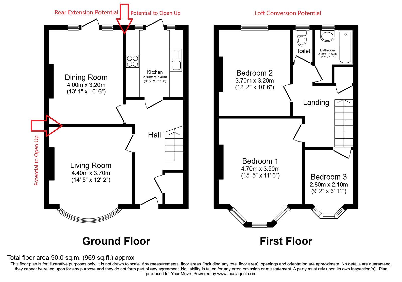 Floorplan of 3 bedroom Mid Terrace House for sale, Stratheden Road, London, SE3