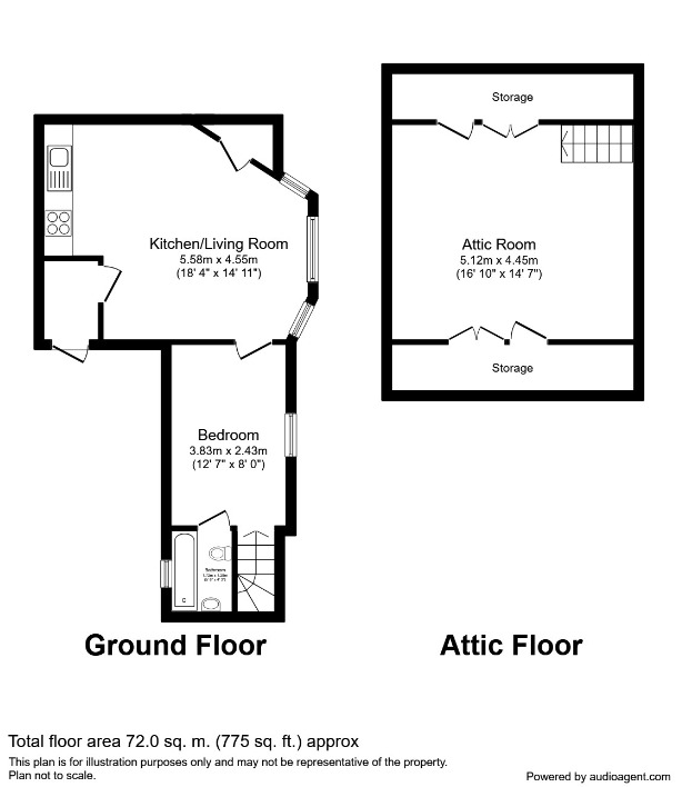 Floorplan of 1 bedroom Detached Flat for sale, Kidbrooke Park Road, London, SE3