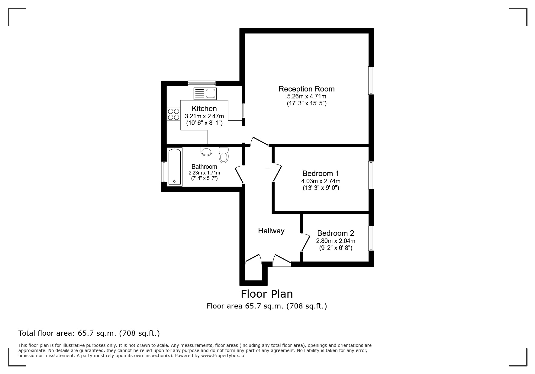 Floorplan of 2 bedroom  Flat for sale, Cumberland Place, London, SE6