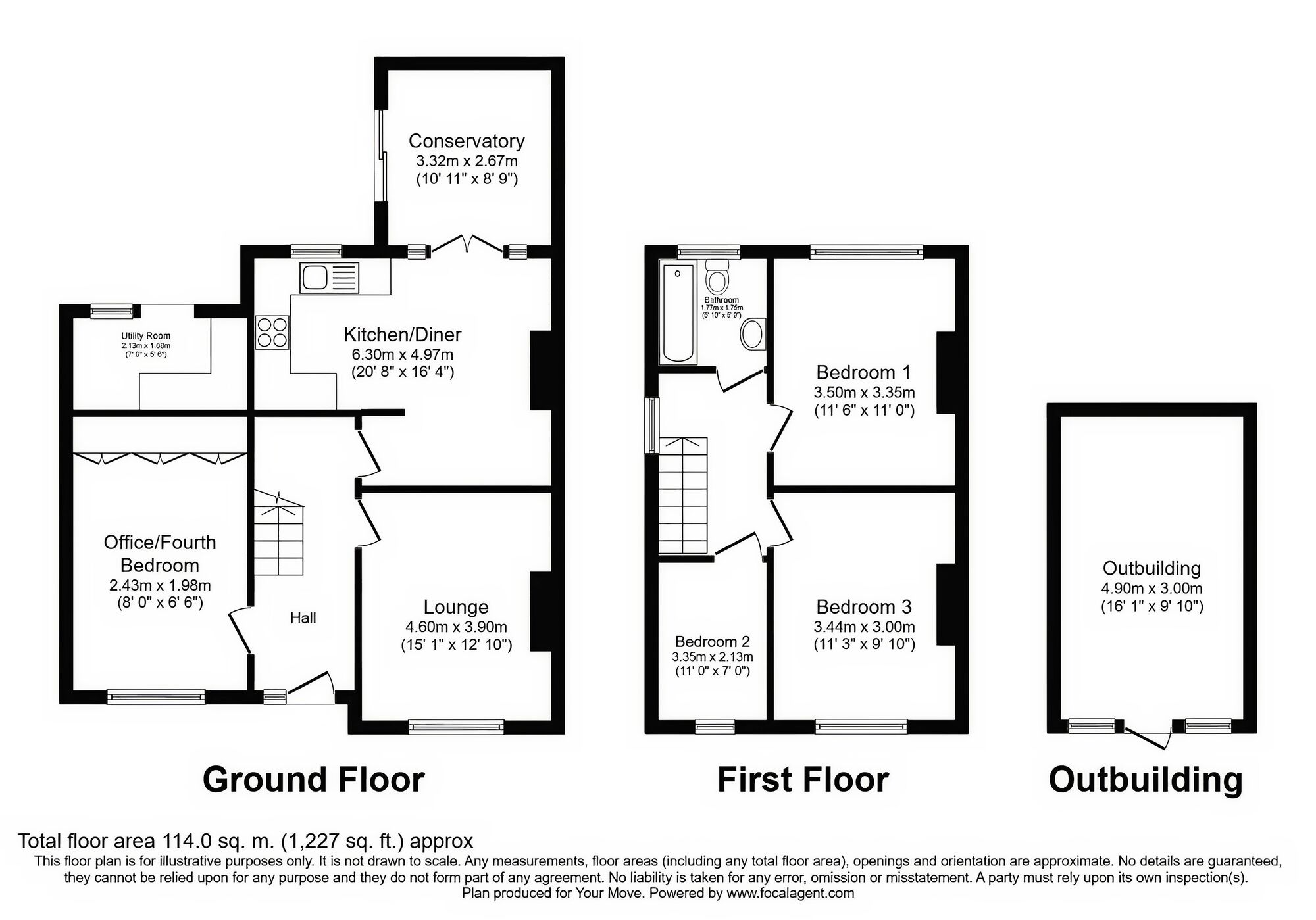 Floorplan of 4 bedroom Semi Detached House for sale, Brent Road, London, SE18
