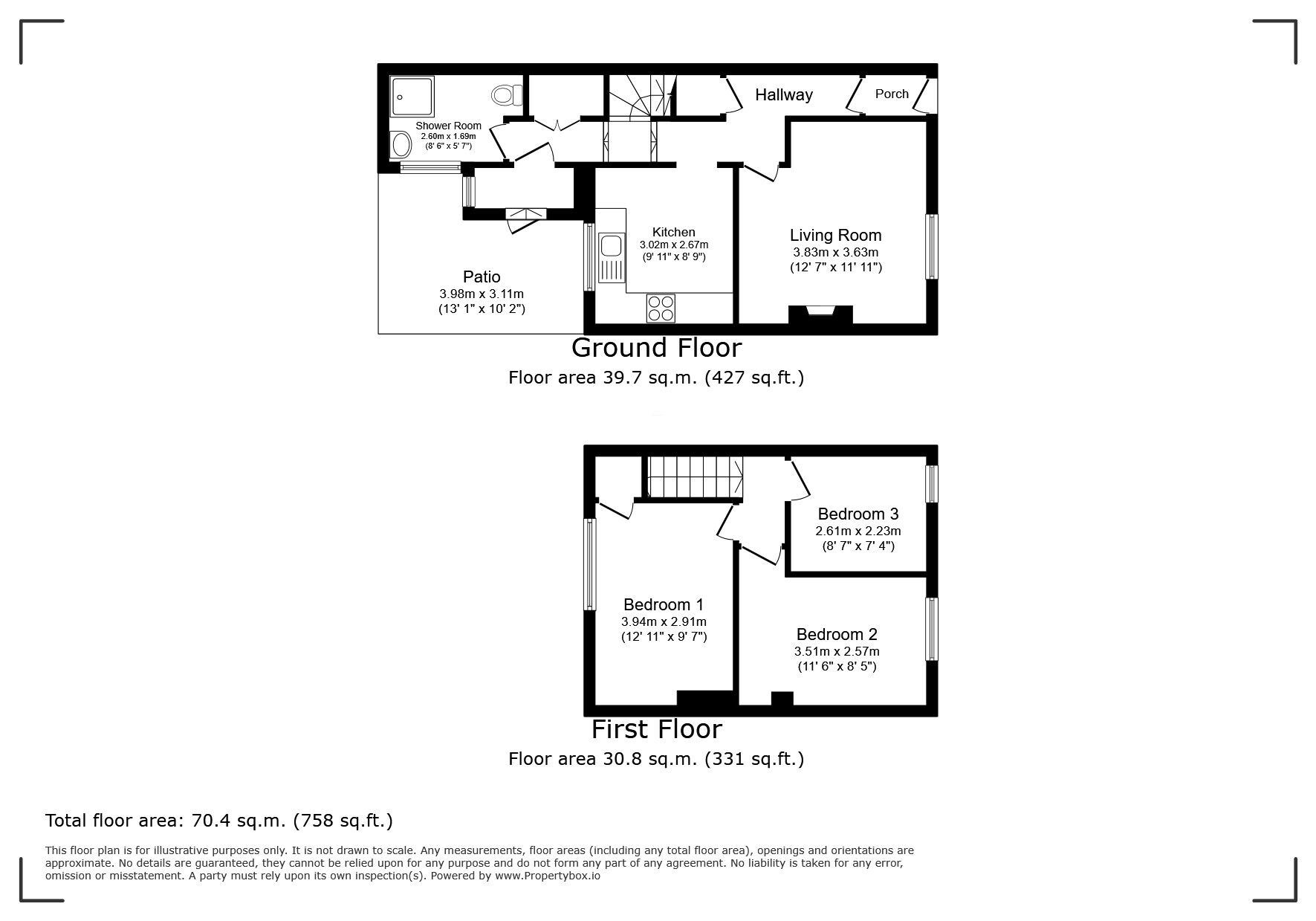 Floorplan of 3 bedroom Mid Terrace House for sale, Widecombe Road, London, SE9