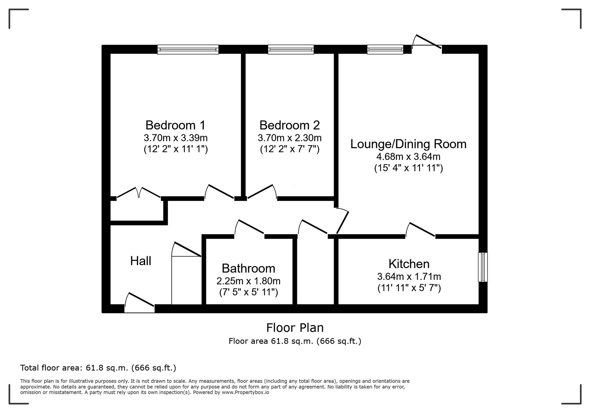 Floorplan of 2 bedroom  Flat for sale, Friars Mews, London, SE9