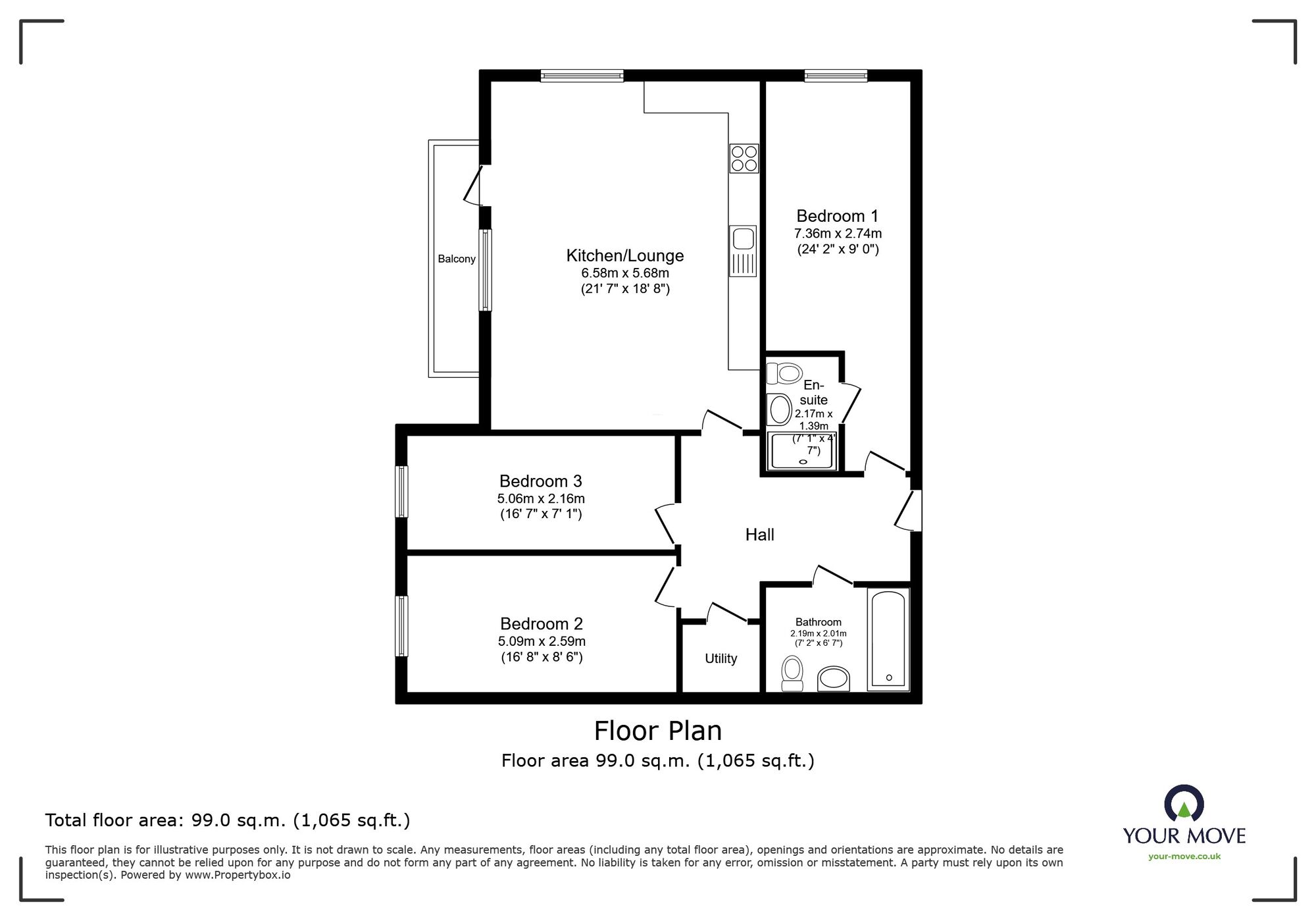 Floorplan of 3 bedroom  Flat for sale, Bowen Drive, London, SE7