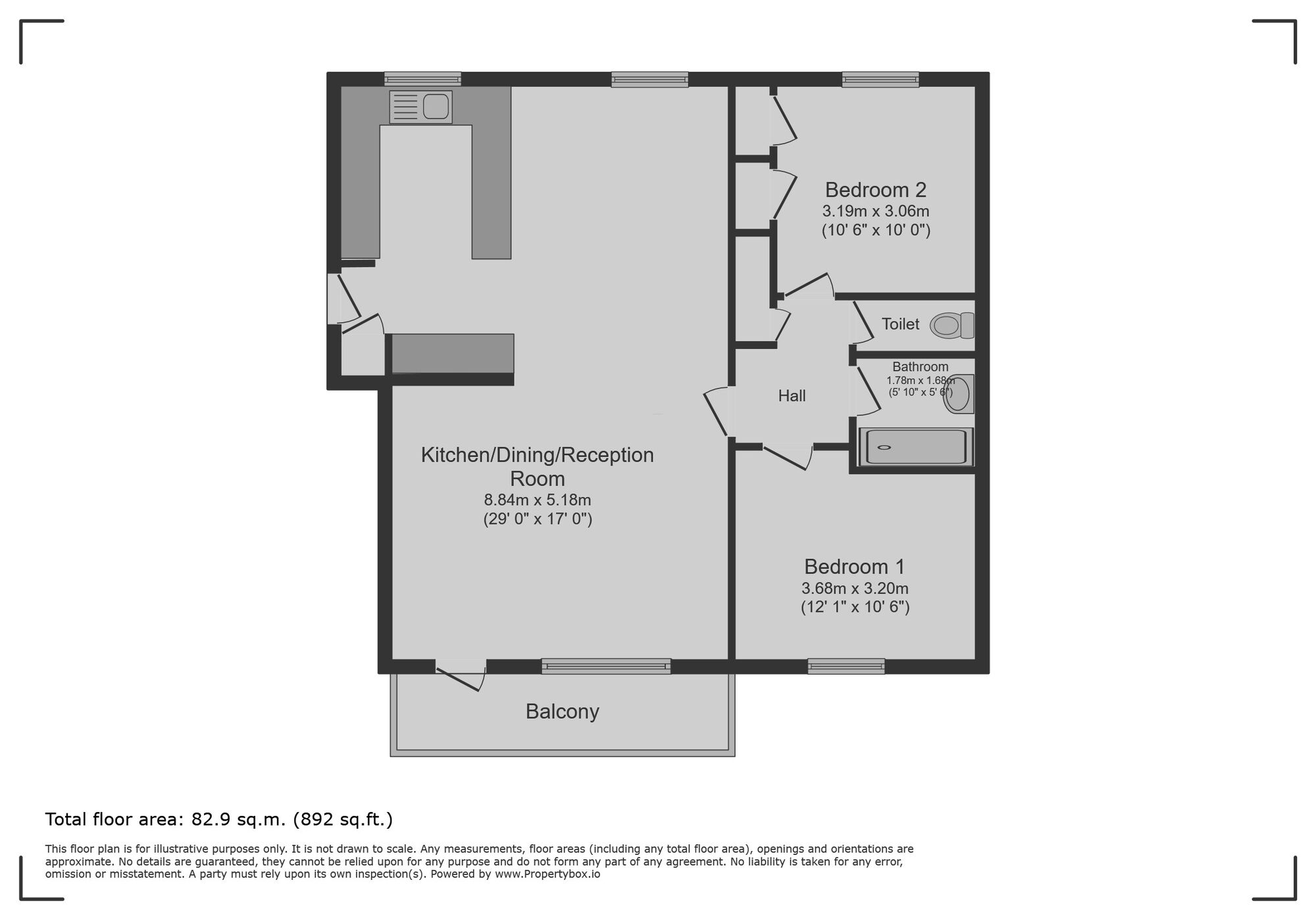 Floorplan of 2 bedroom  Flat for sale, Greenacres, London, SE9