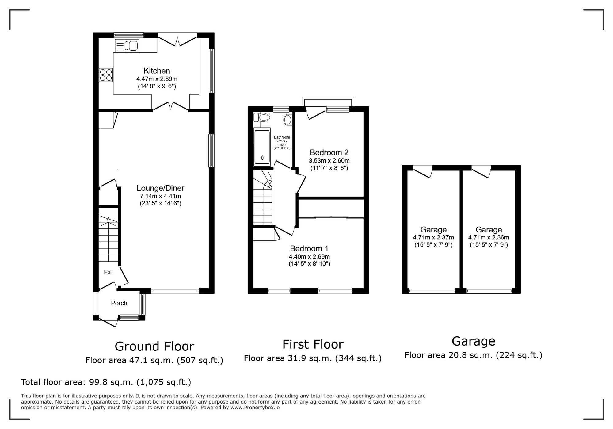 Floorplan of 2 bedroom Mid Terrace House for sale, Eltham Hill, London, SE9