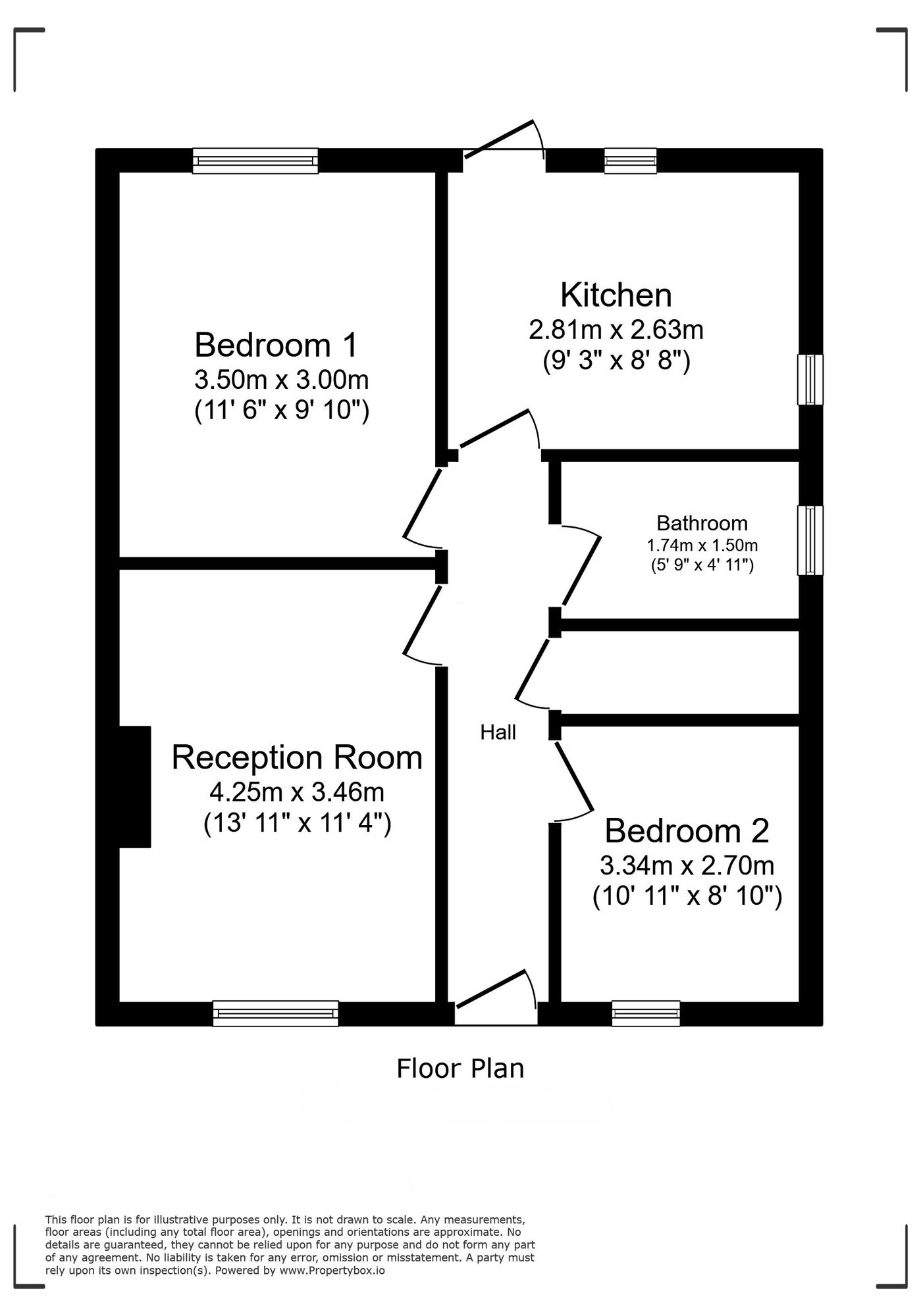 Floorplan of 2 bedroom  Flat for sale, Churchbury Road, London, SE9