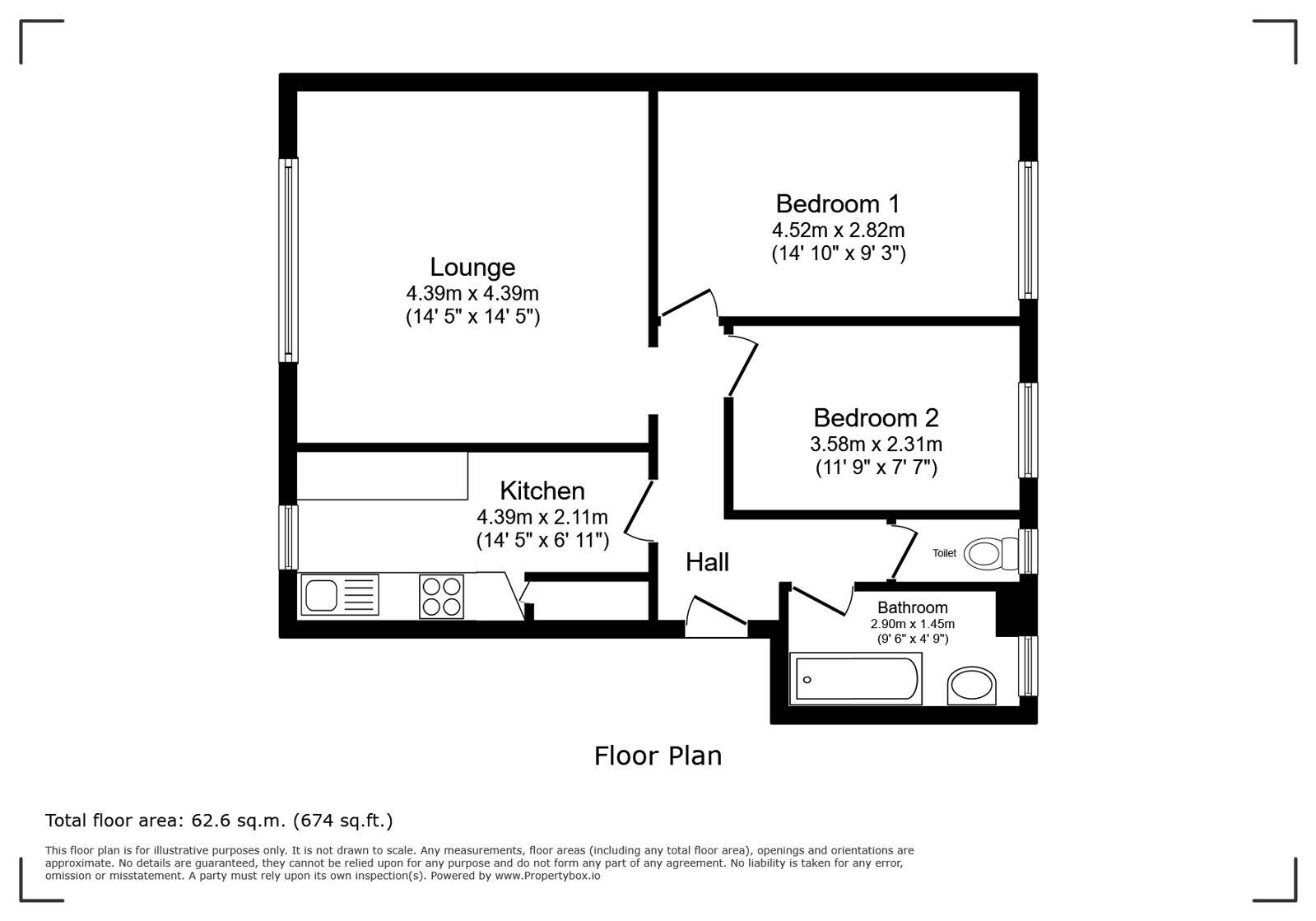 Floorplan of 2 bedroom Flat for sale, Bexley Road, London, SE9