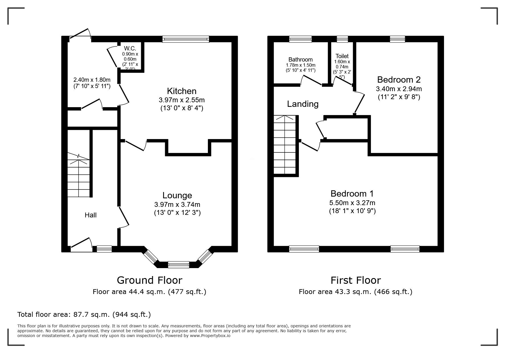 Floorplan of 2 bedroom Mid Terrace House for sale, Anstridge Road, London, SE9