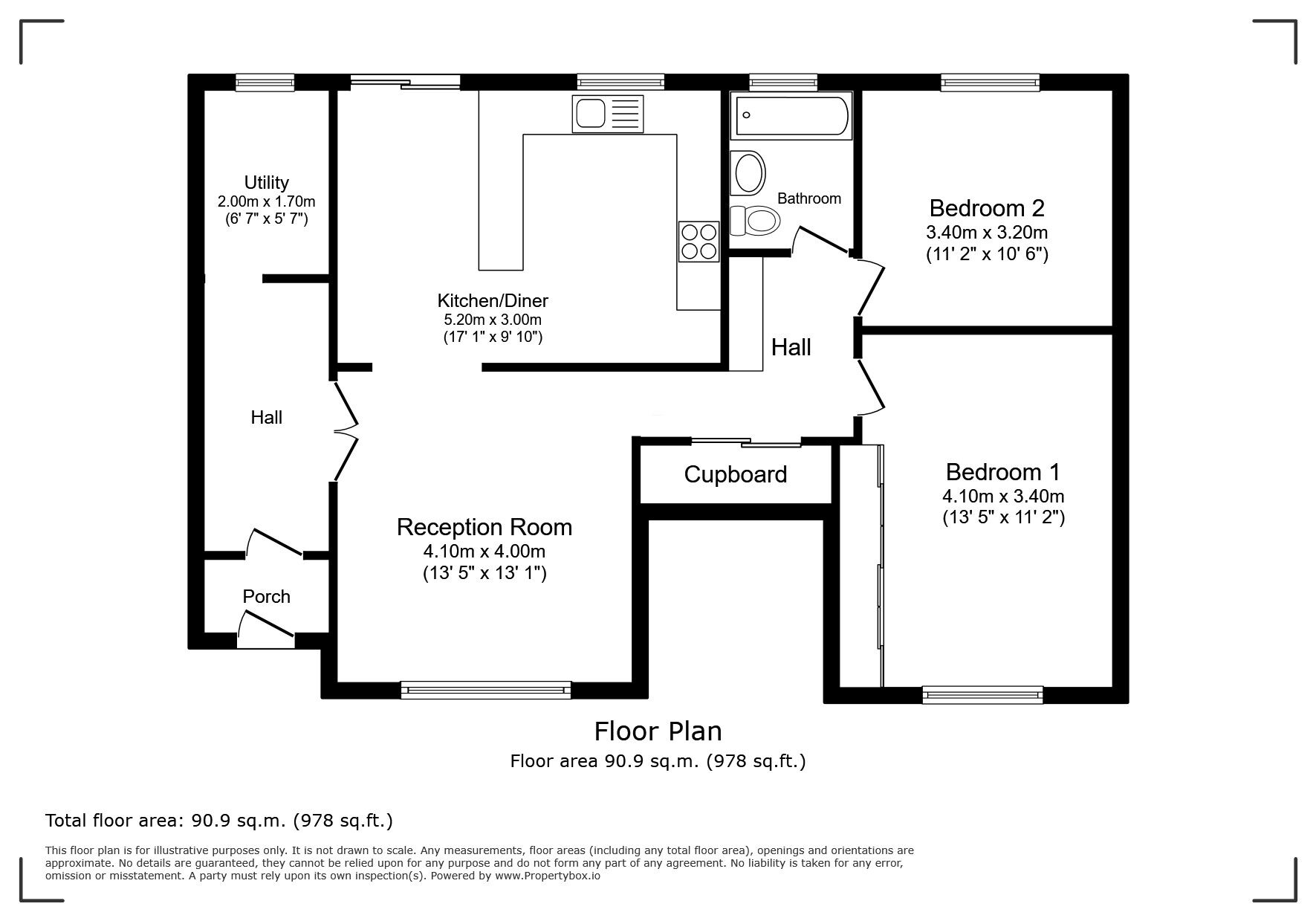 Floorplan of 2 bedroom Flat for sale, Bexley Road, London, Eltham, SE9