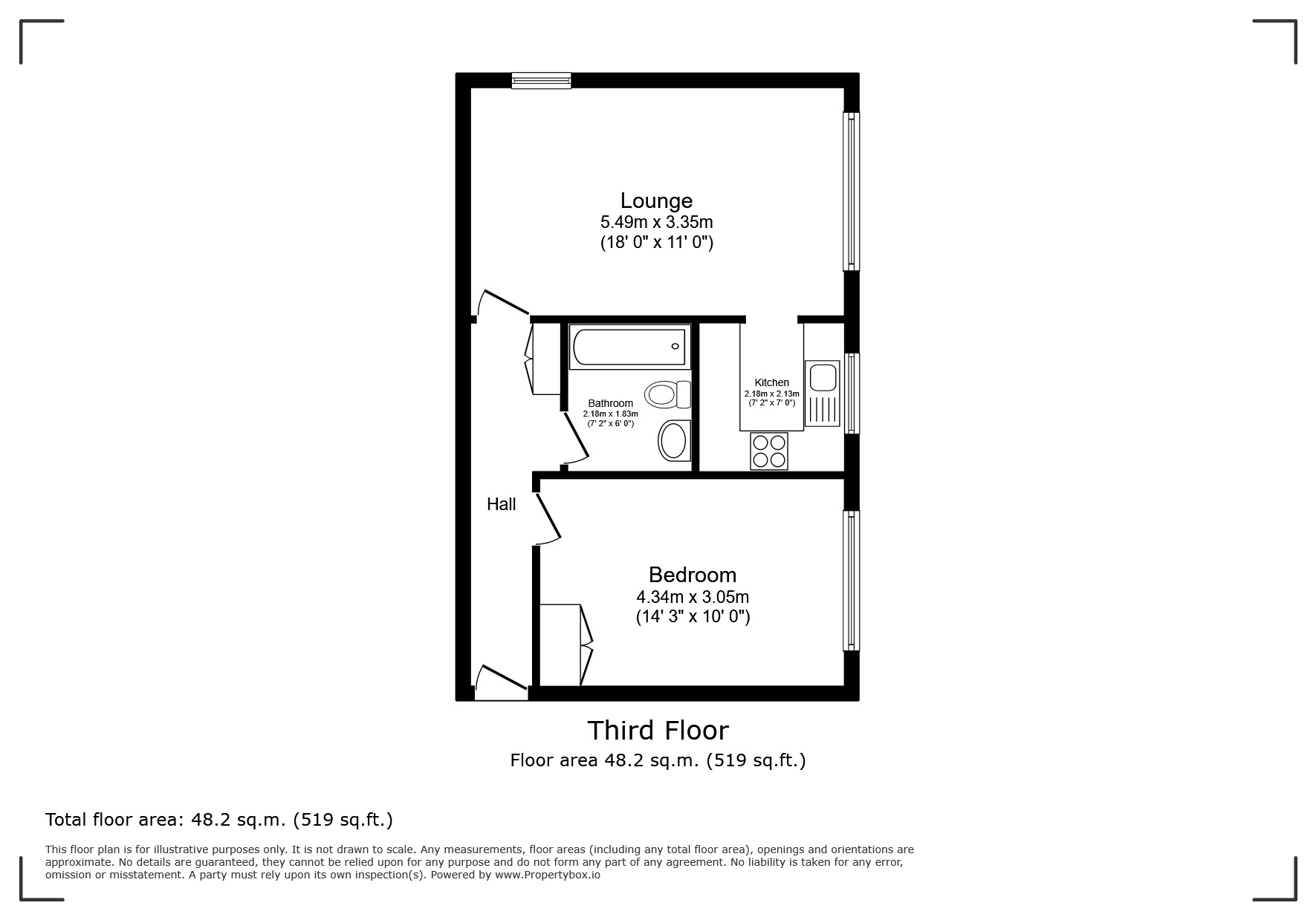 Floorplan of 1 bedroom  Flat to rent, Laburnum Place, Elderslie Road, London, SE9