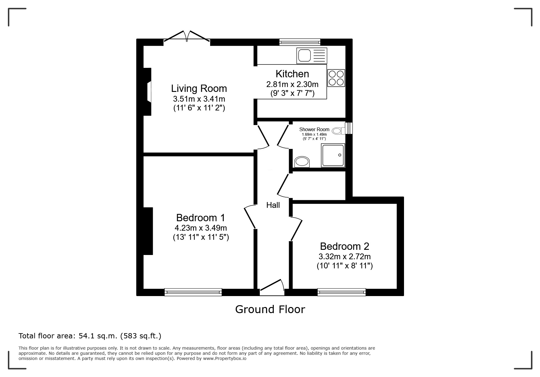 Floorplan of 2 bedroom Flat for sale, Joan Crescent, London, SE9