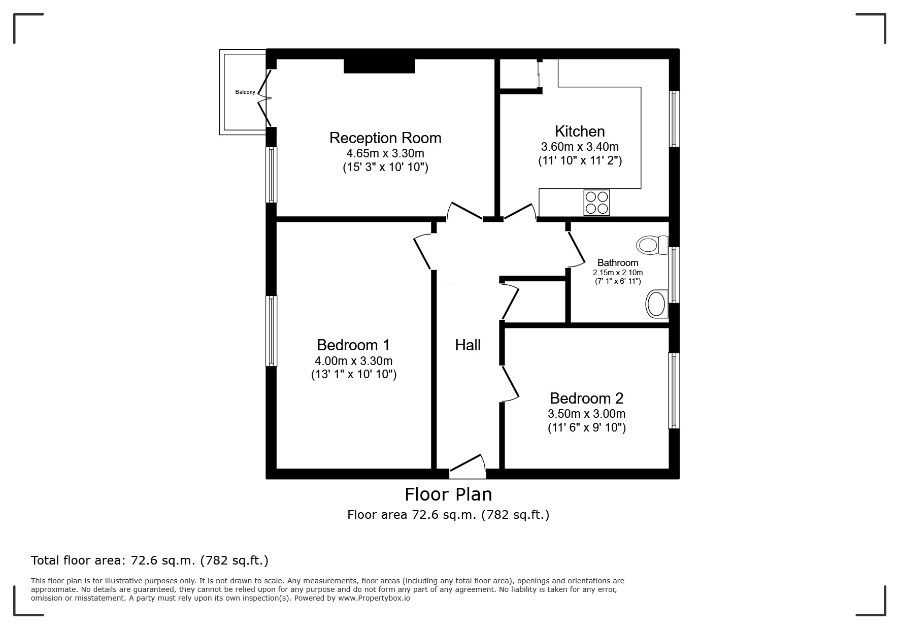 Floorplan of 2 bedroom Flat for sale, Clarence Road, London, SE9
