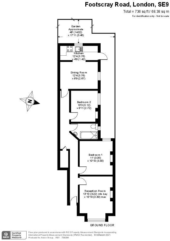 Floorplan of 2 bedroom Flat for sale, Footscray Road, London, SE9