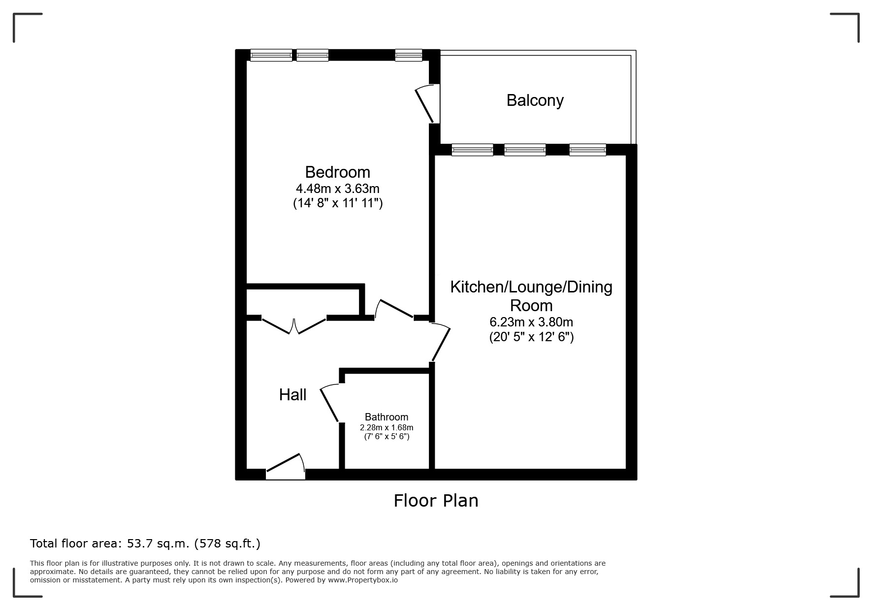 Floorplan of 1 bedroom Flat for sale, Grove Place, London, SE9