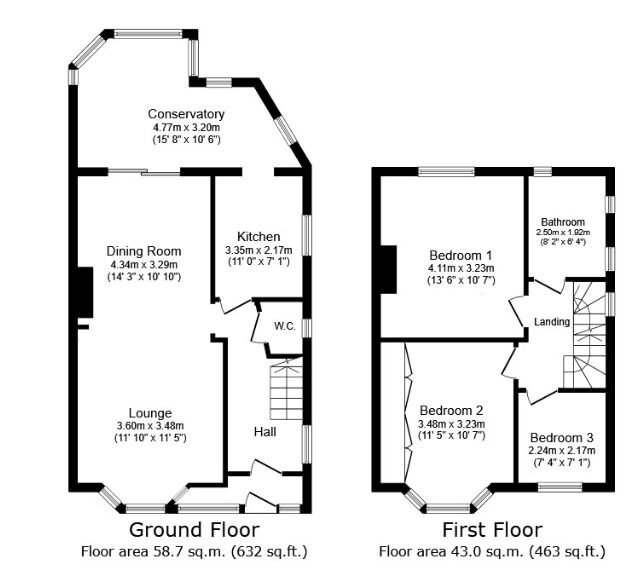 Floorplan of 3 bedroom Semi Detached House for sale, Dumbreck Road, London, SE9
