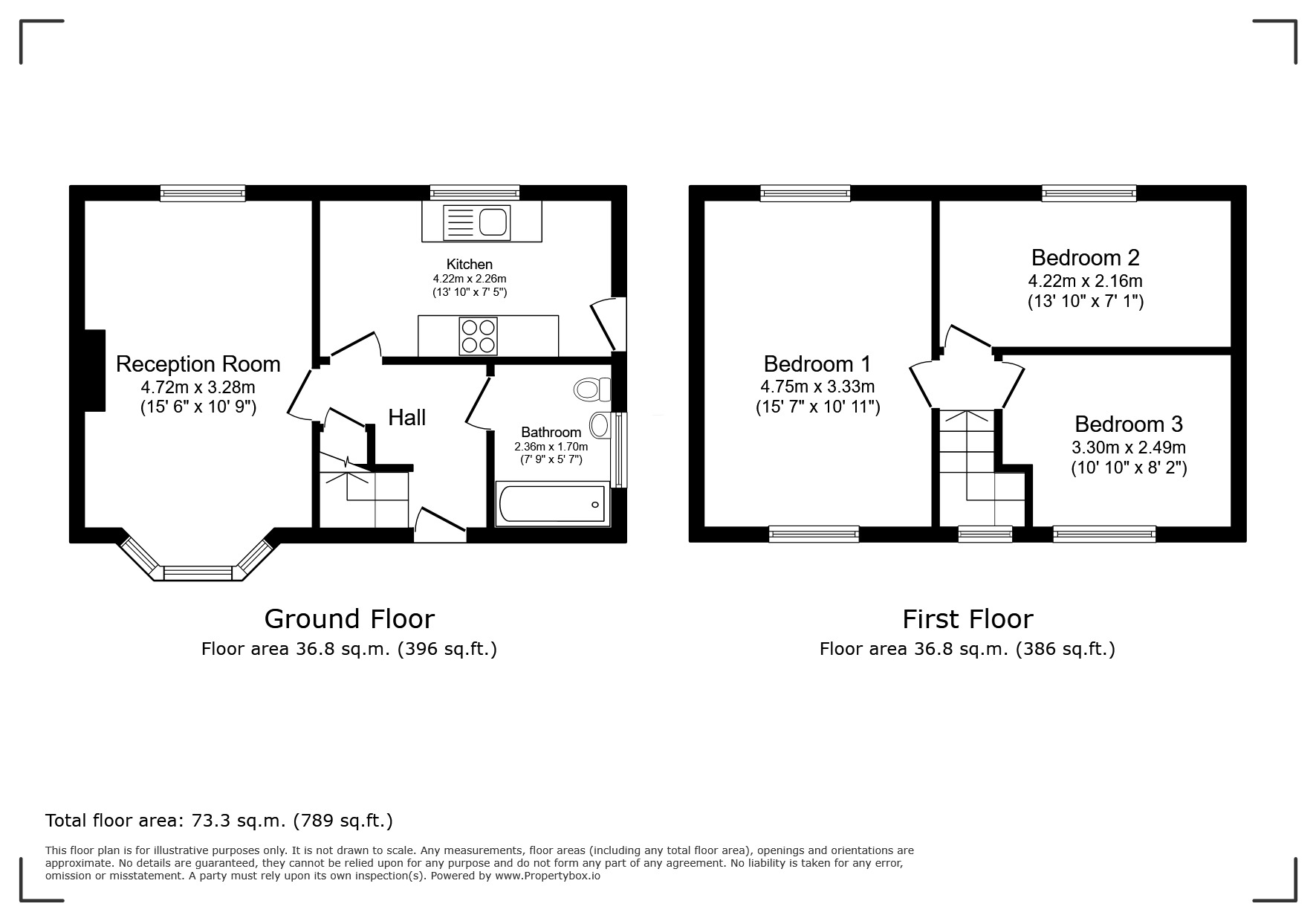 Floorplan of 3 bedroom End Terrace House for sale, Wendover Road, London, SE9