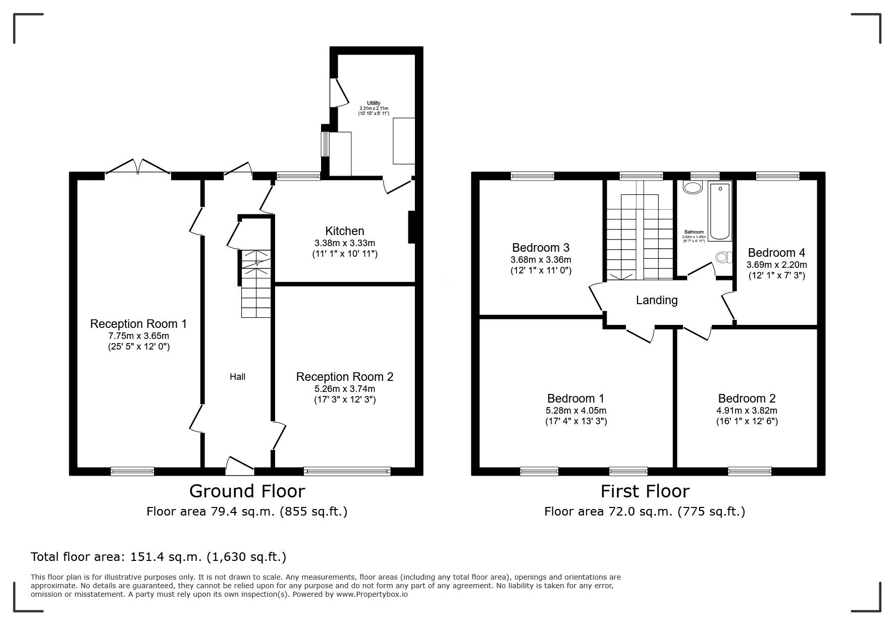 Floorplan of 4 bedroom Mid Terrace House for sale, Glenhouse Road, London, SE9