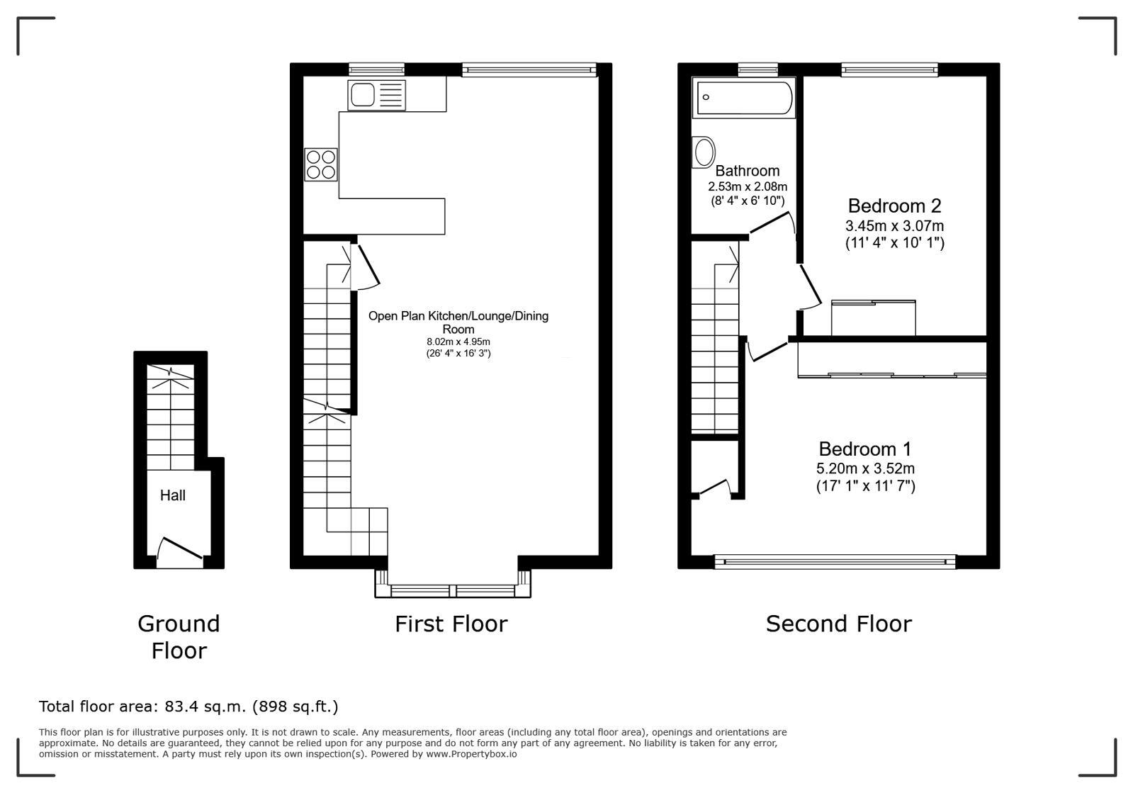 Floorplan of 2 bedroom Flat for sale, Oakways, London, SE9