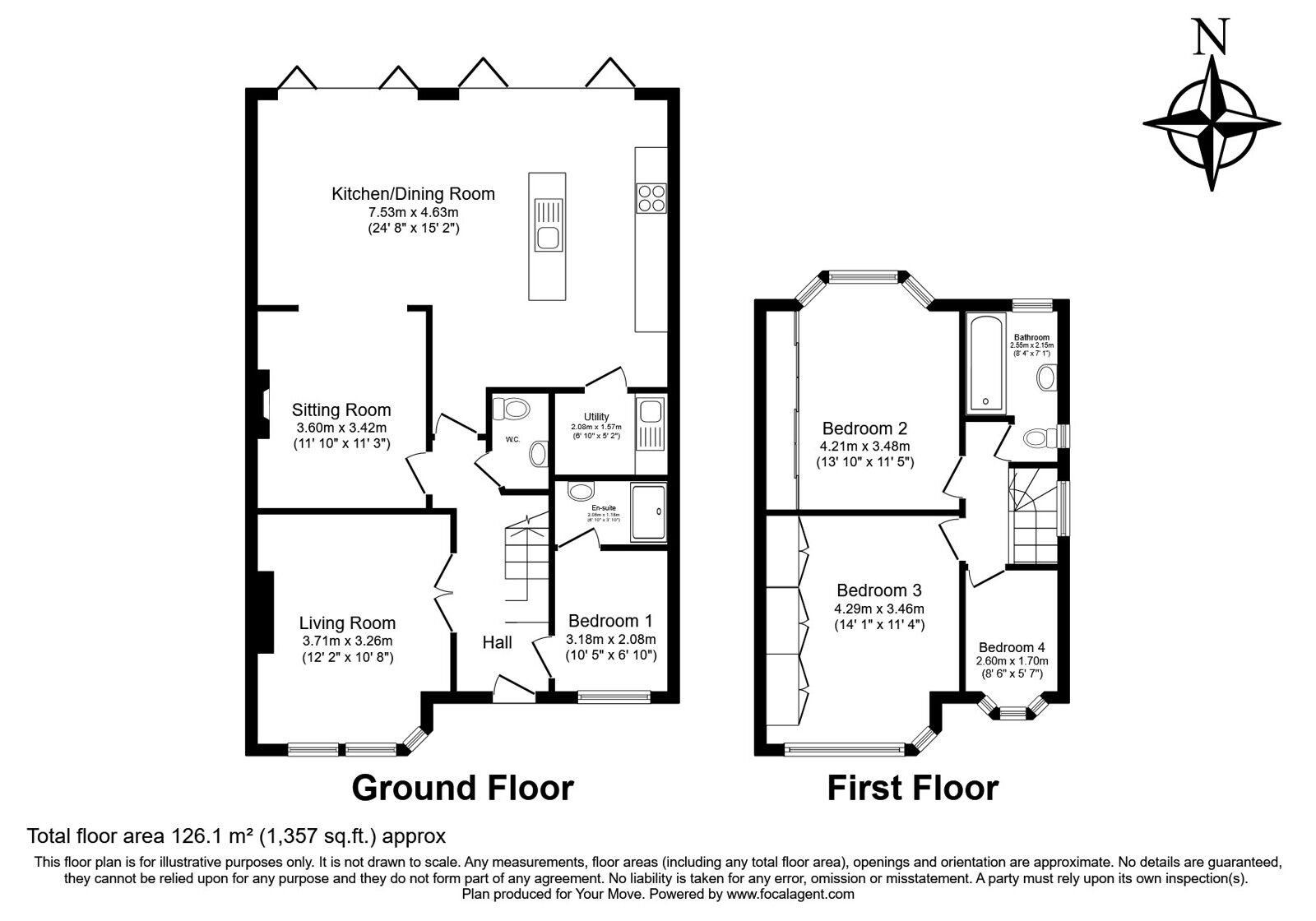 Floorplan of 4 bedroom Semi Detached House for sale, Woolacombe Road, London, SE3