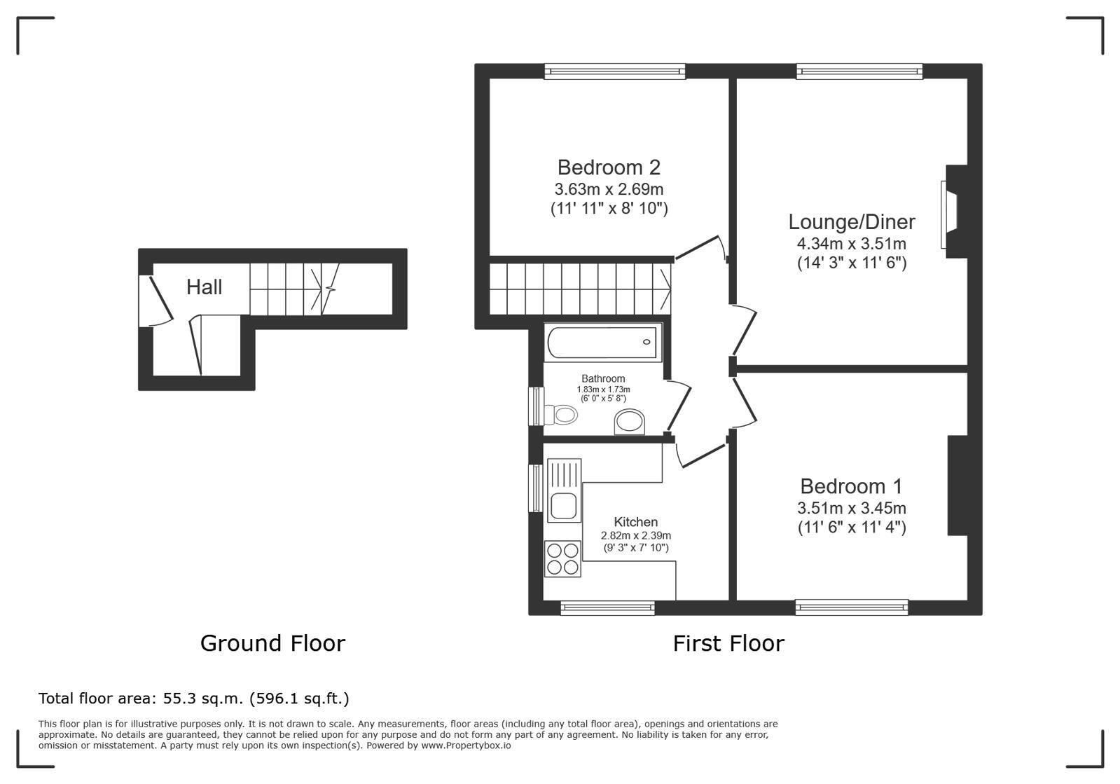 Floorplan of 2 bedroom Flat for sale, Queenscroft Road, London, SE9